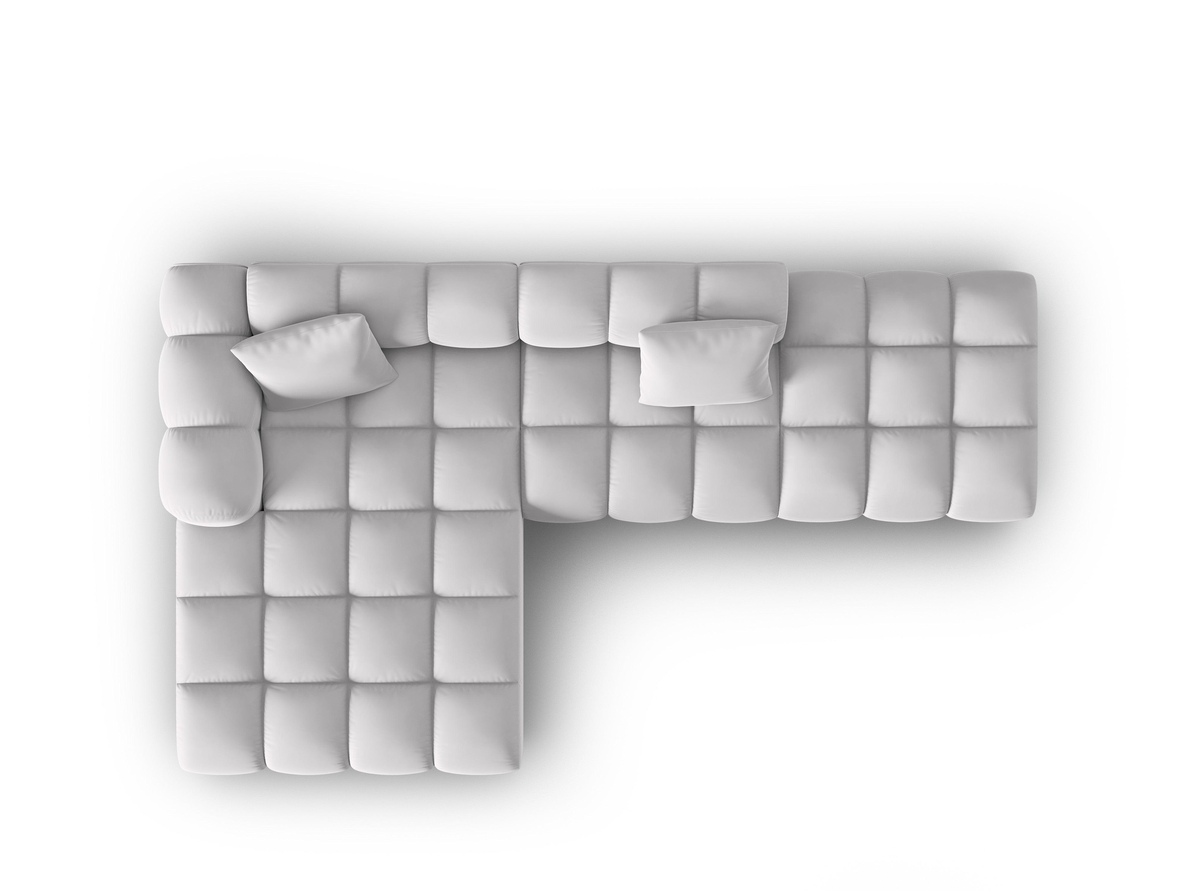 Narożnik aksamitny 5-osobowy lewostronny HALLEY srebrny Windsor & Co Eye on Design