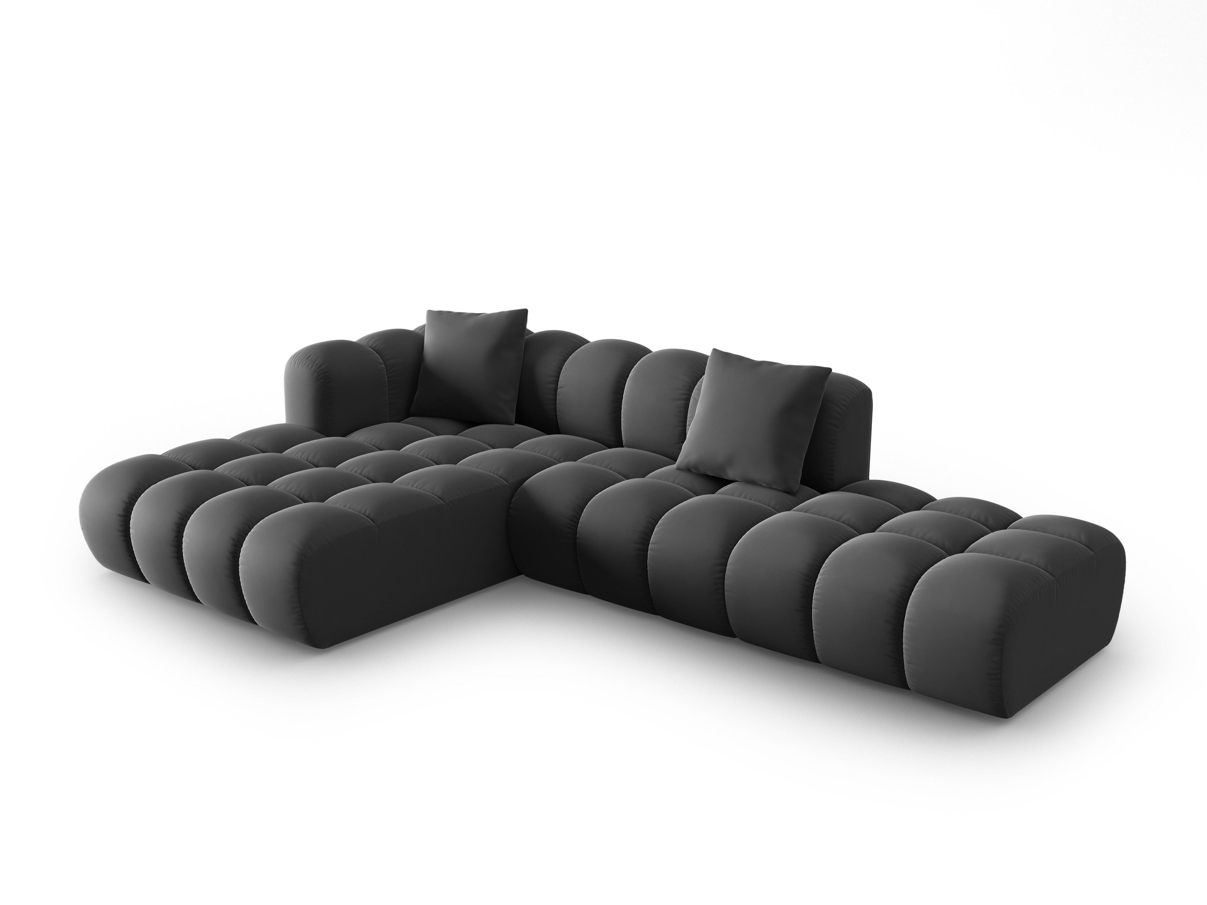 Narożnik aksamitny 5-osobowy lewostronny HALLEY szary Windsor & Co Eye on Design