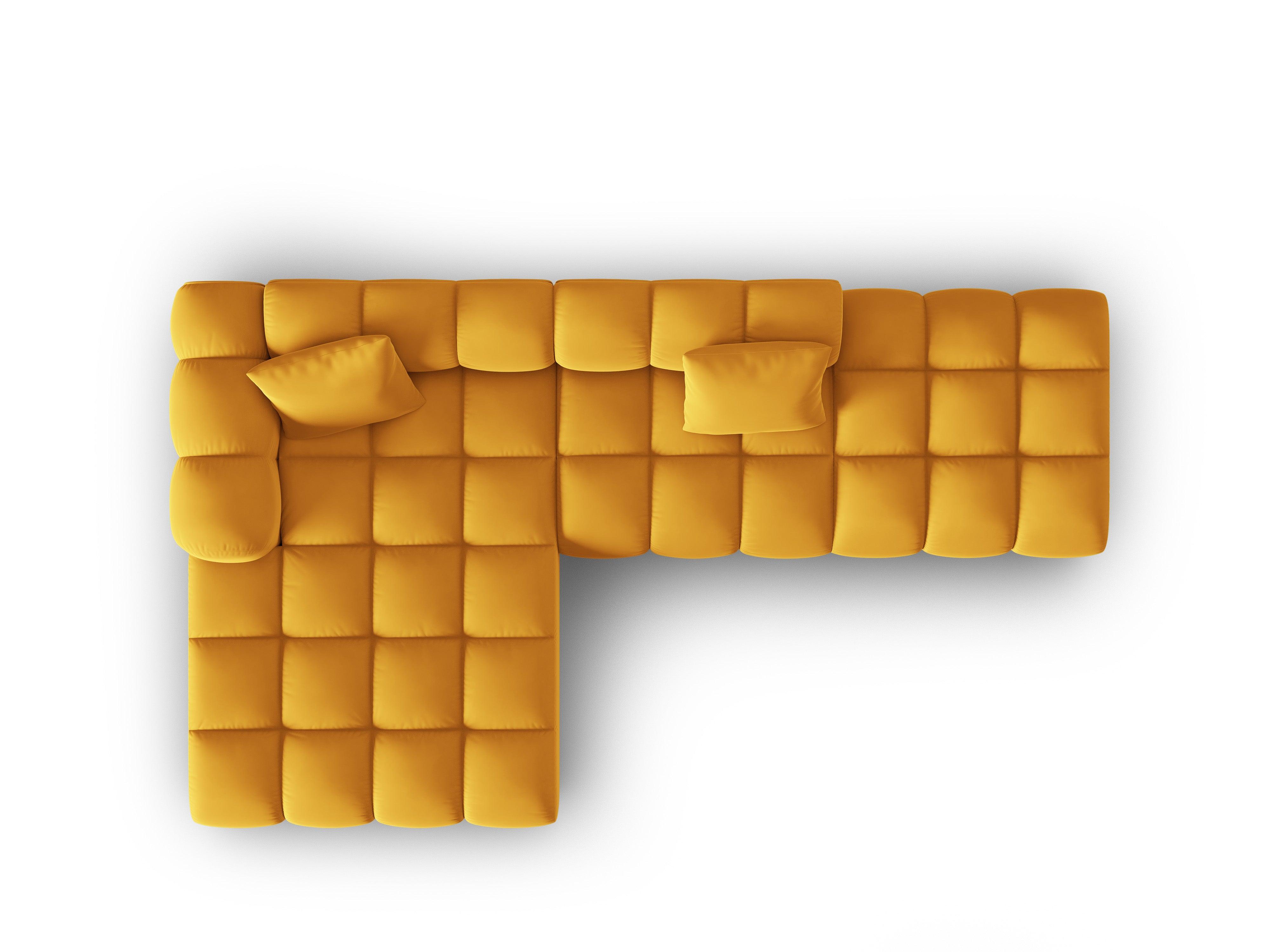 Narożnik aksamitny 5-osobowy lewostronny HALLEY żółty Windsor & Co Eye on Design