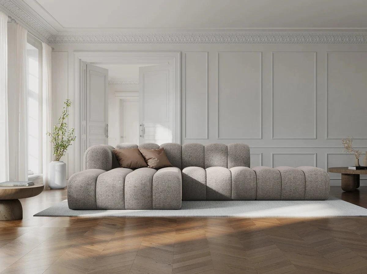 Narożnik aksamitny 5-osobowy lewostronny SKYLER granatowy Interieurs 86 Eye on Design