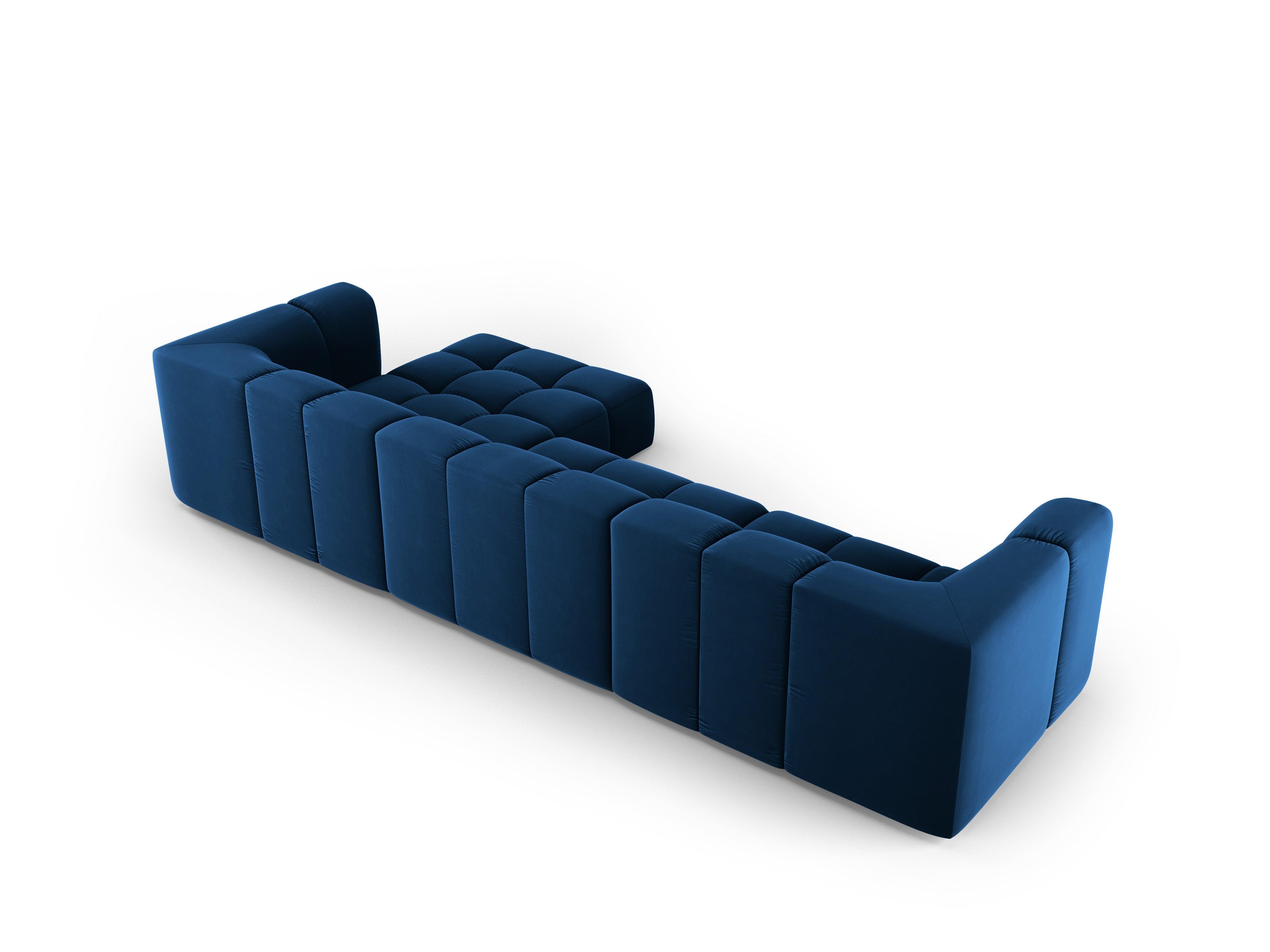 Narożnik aksamitny 5-osobowy prawostronny FRANCESCA granat królewski Milo Casa Eye on Design