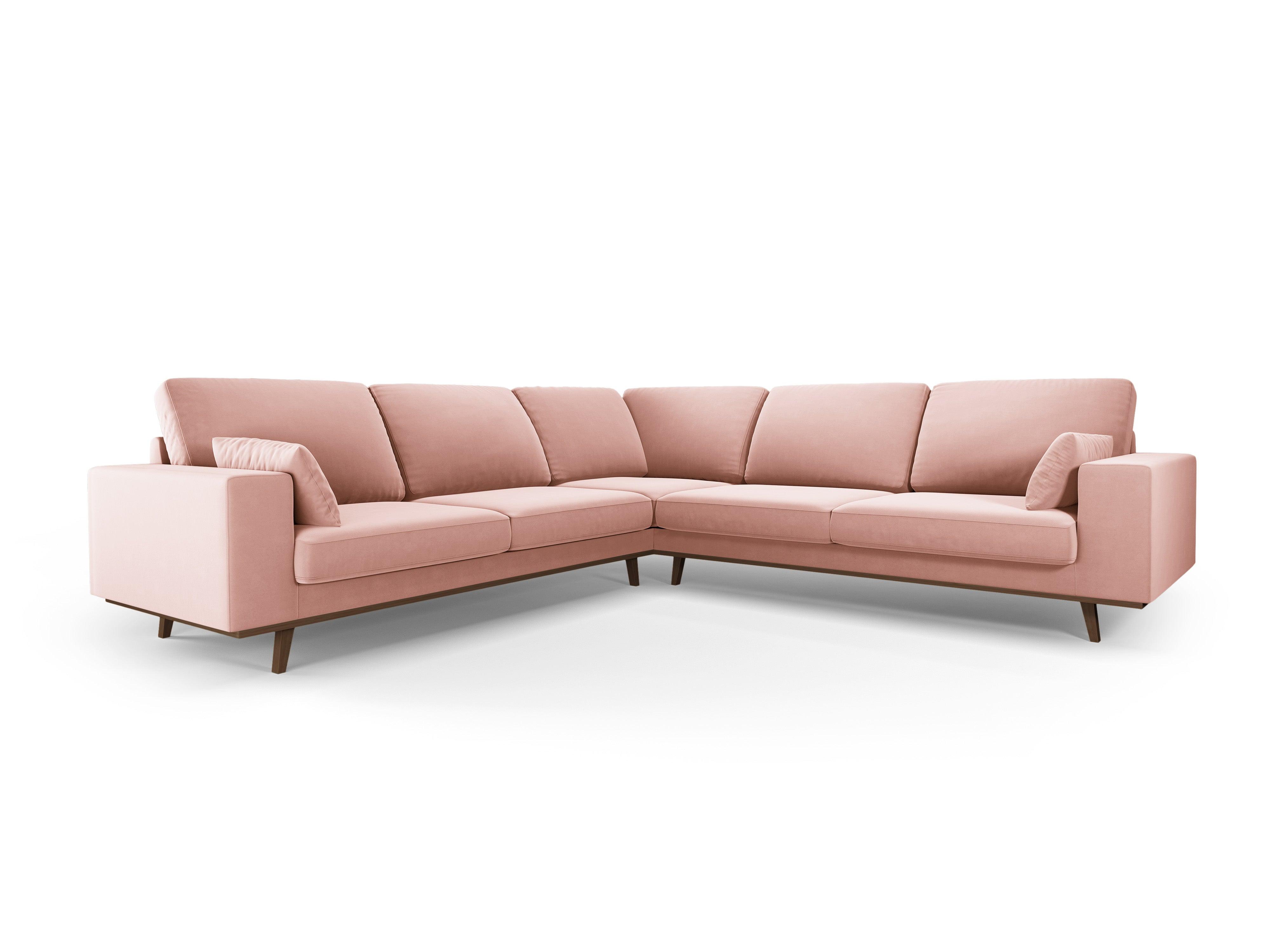 Narożnik aksamitny 5-osobowy symetryczny HEBE różowy Mazzini Sofas Eye on Design