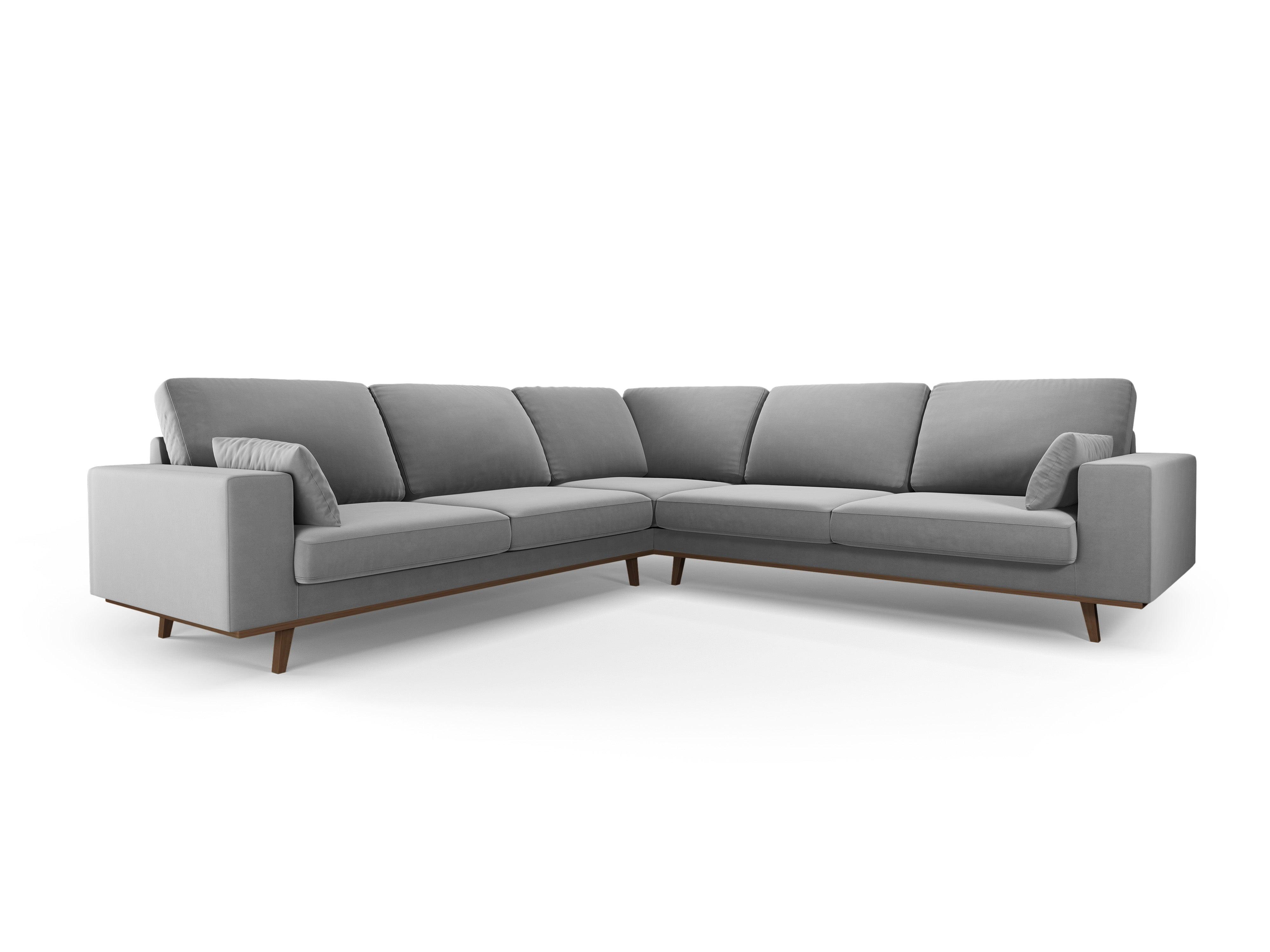 Narożnik aksamitny 5-osobowy symetryczny HEBE szary Mazzini Sofas Eye on Design