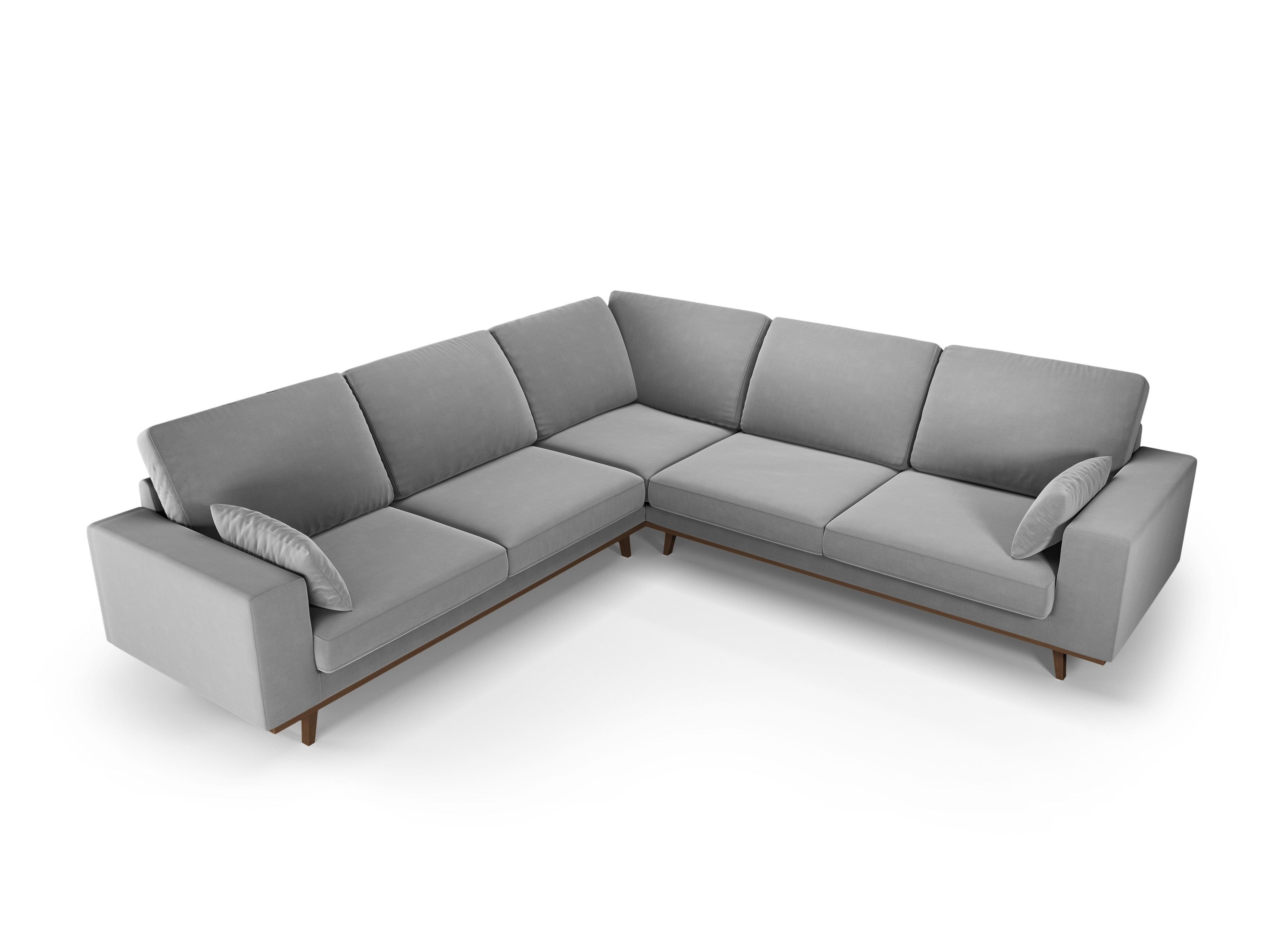 Narożnik aksamitny 5-osobowy symetryczny HEBE szary Mazzini Sofas Eye on Design