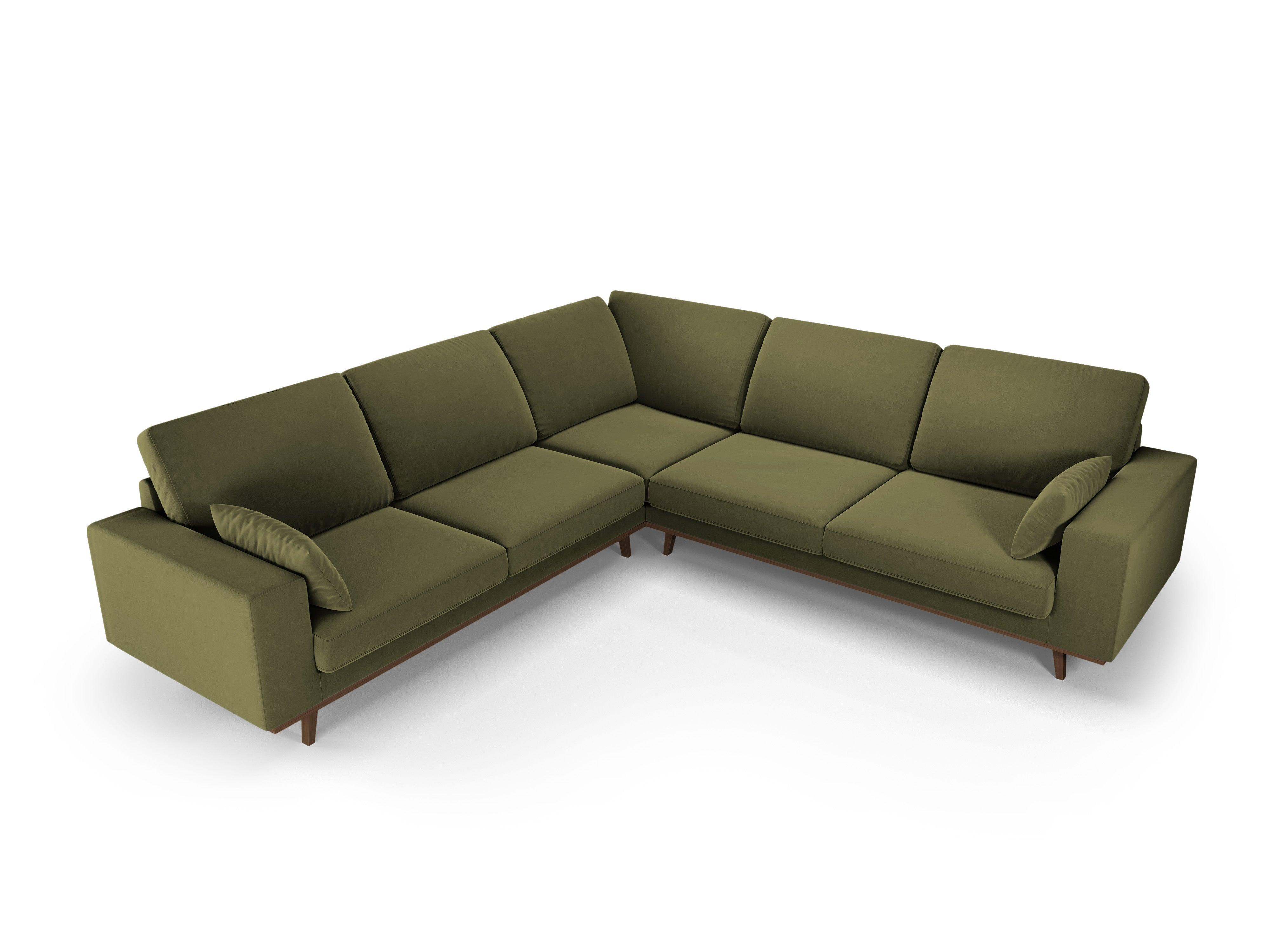 Narożnik aksamitny 5-osobowy symetryczny HEBE zielony Mazzini Sofas Eye on Design