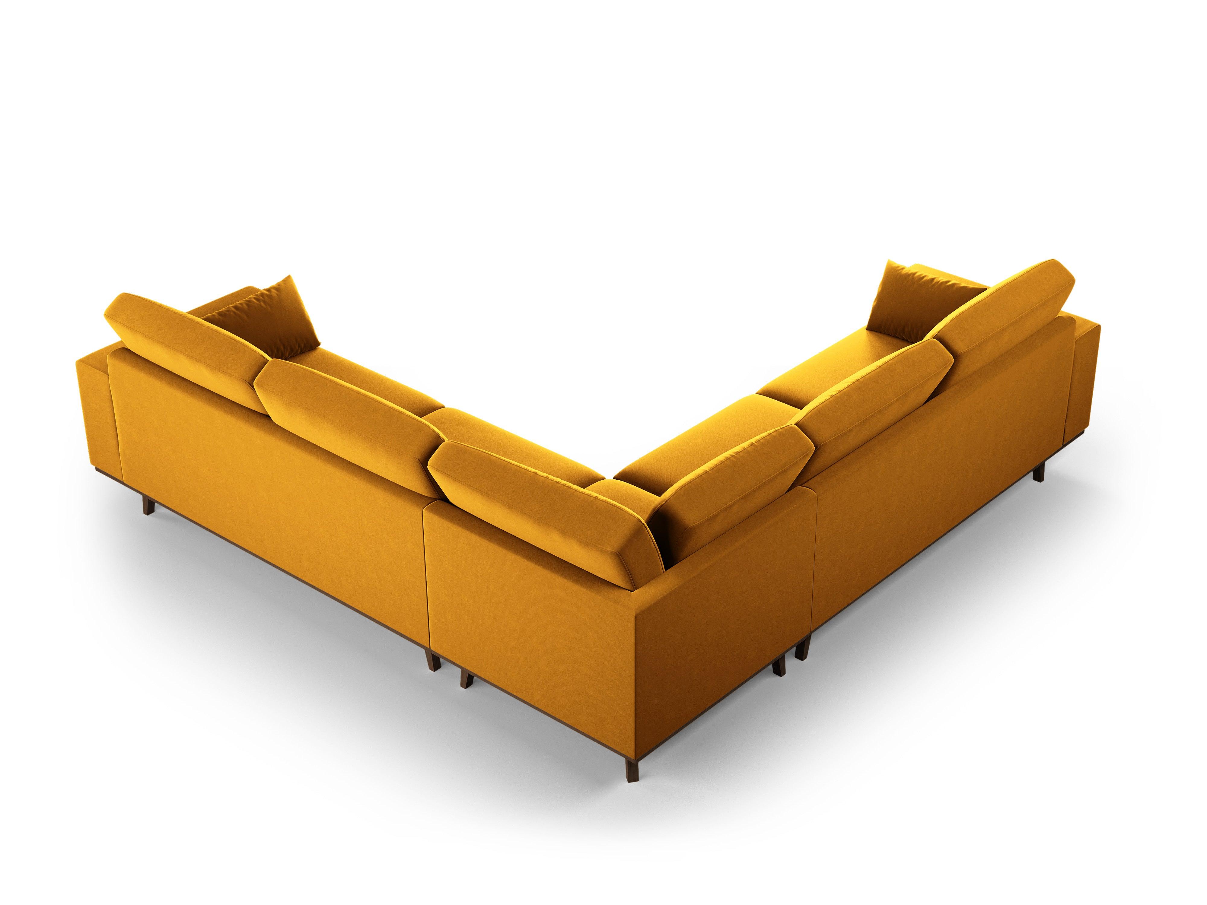 Narożnik aksamitny 5-osobowy symetryczny HEBE żółty Mazzini Sofas Eye on Design