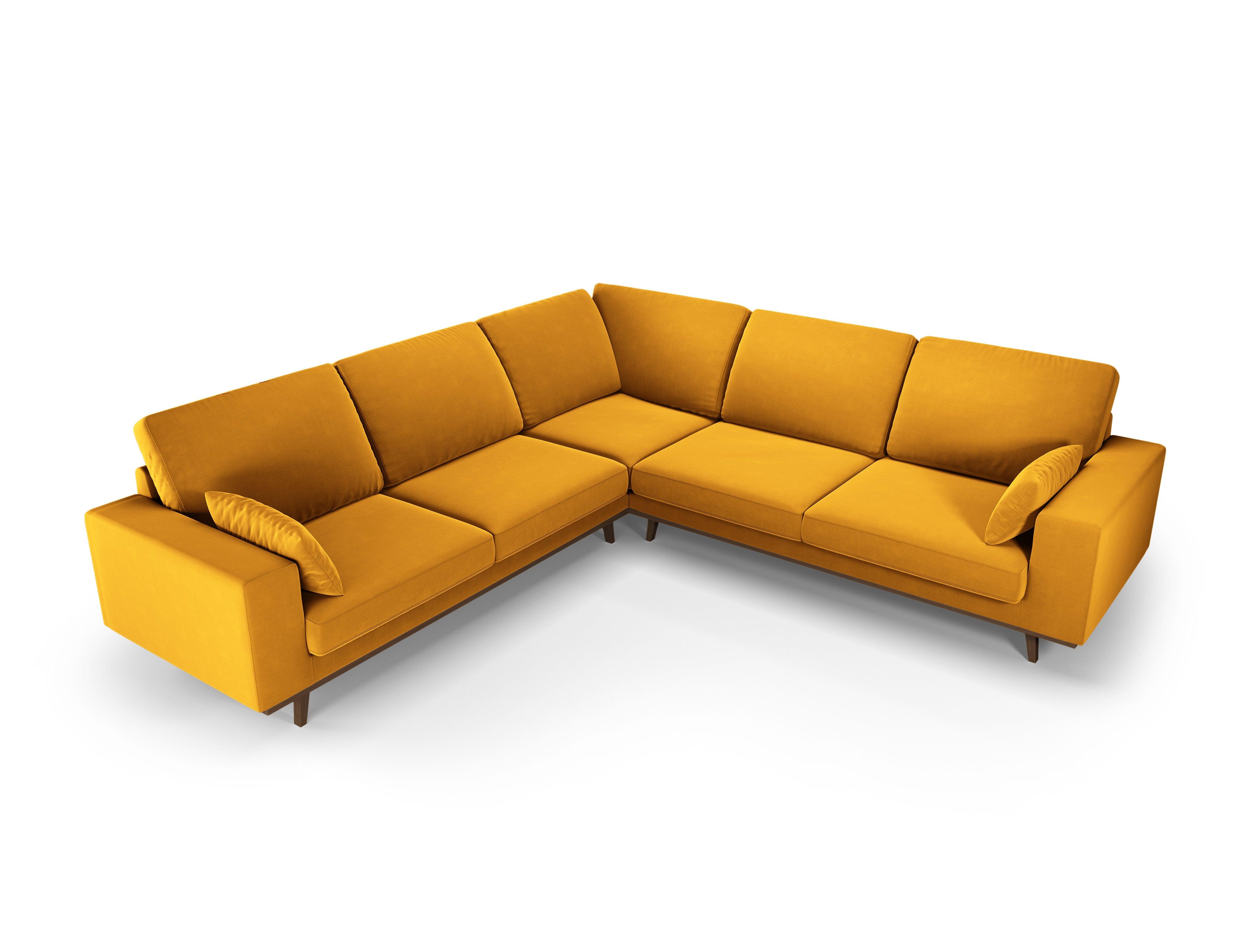 Narożnik aksamitny 5-osobowy symetryczny HEBE żółty Mazzini Sofas Eye on Design