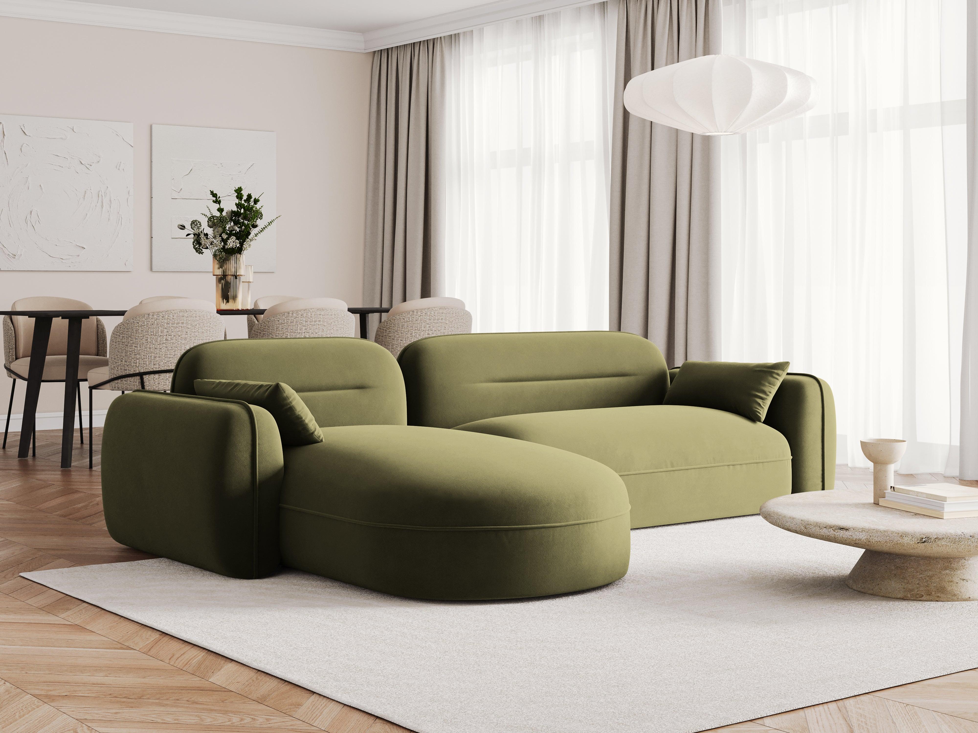 Narożnik modułowy aksamitny lewostronny 3,5-osobowy SYDNEY jasnozielony Cosmopolitan Design Eye on Design