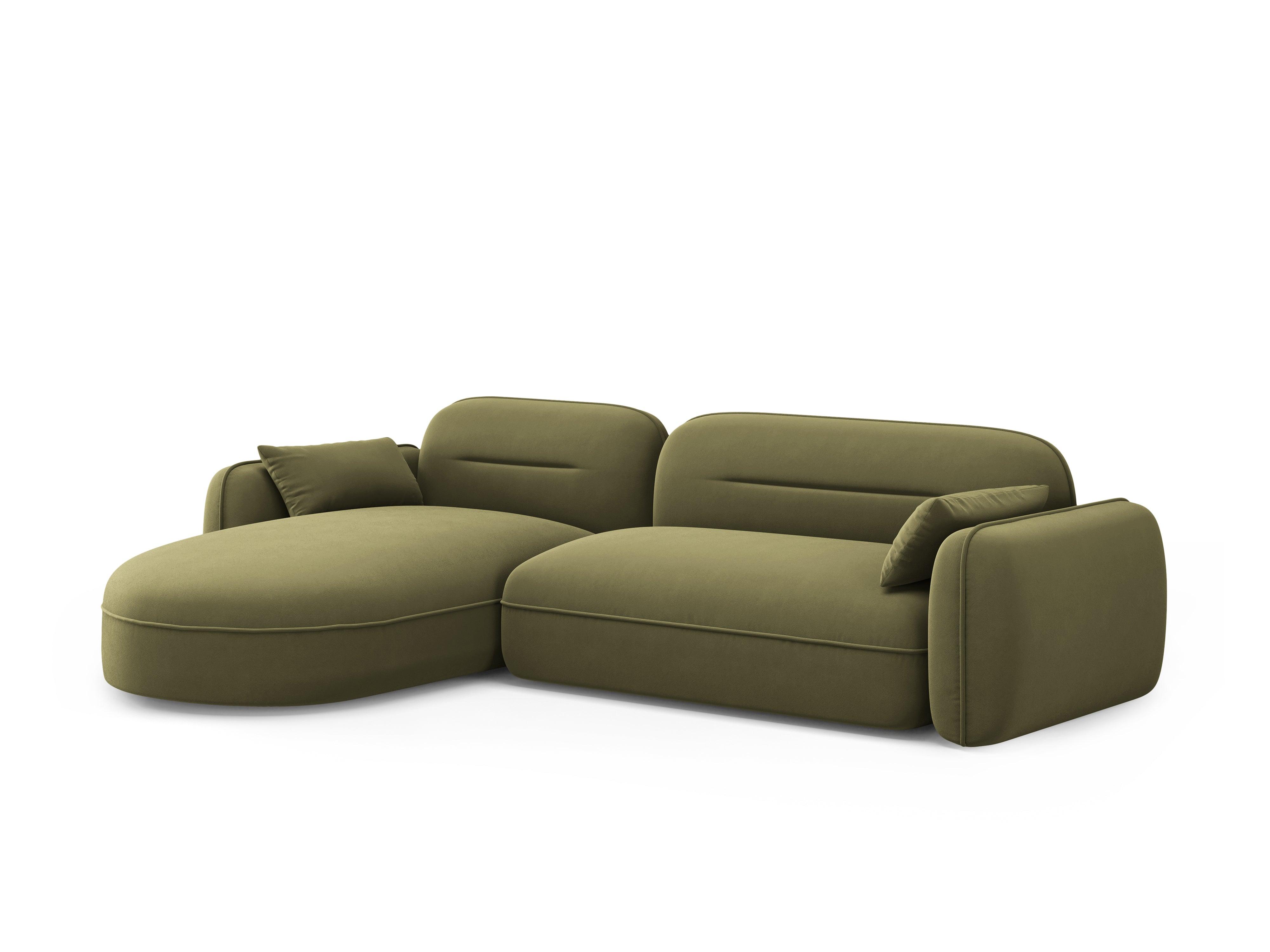 Narożnik modułowy aksamitny lewostronny 3,5-osobowy SYDNEY jasnozielony Cosmopolitan Design Eye on Design
