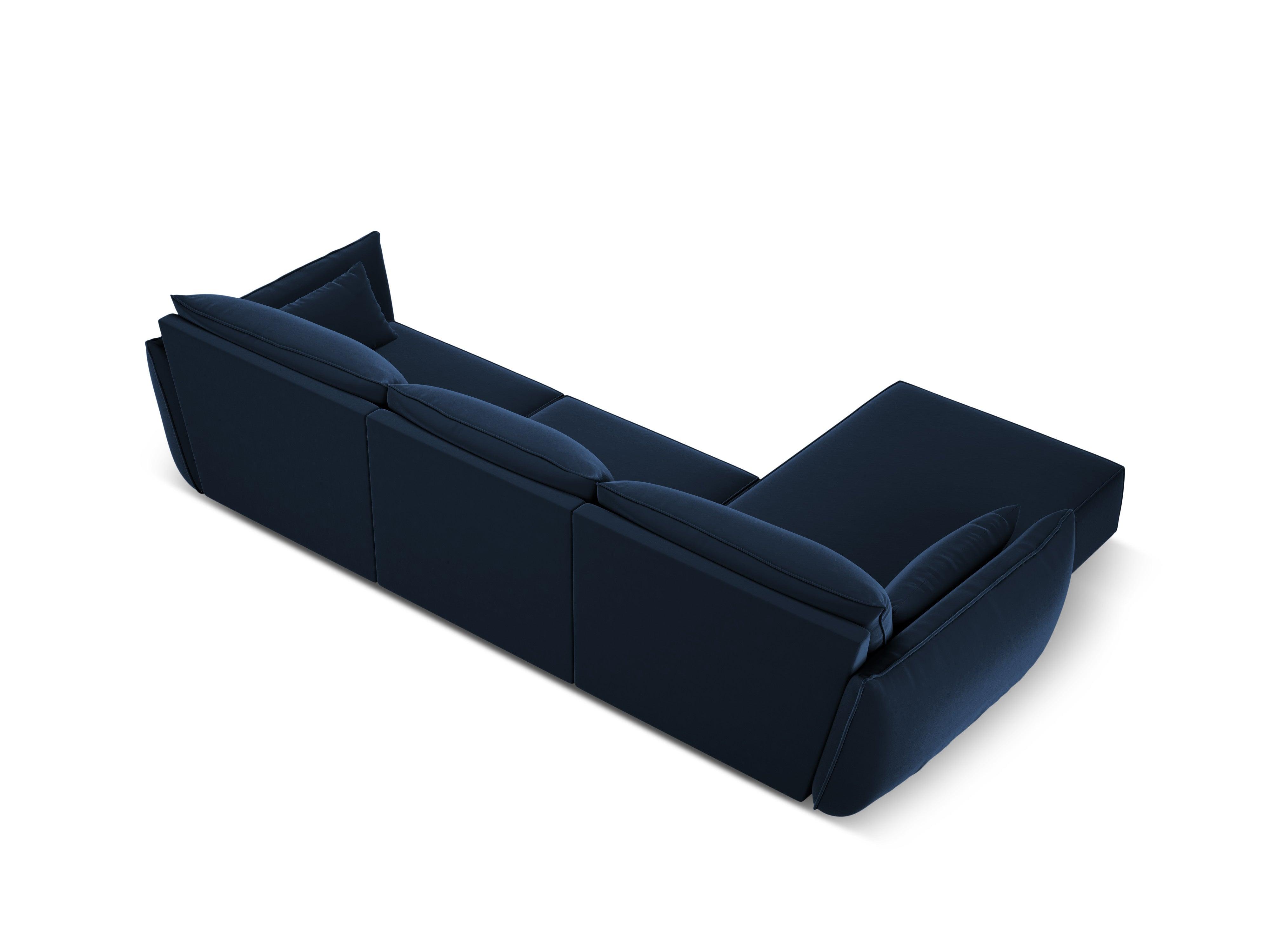 Narożnik aksamitny lewostronny 4-osobowy VANDA granatowy Mazzini Sofas Eye on Design