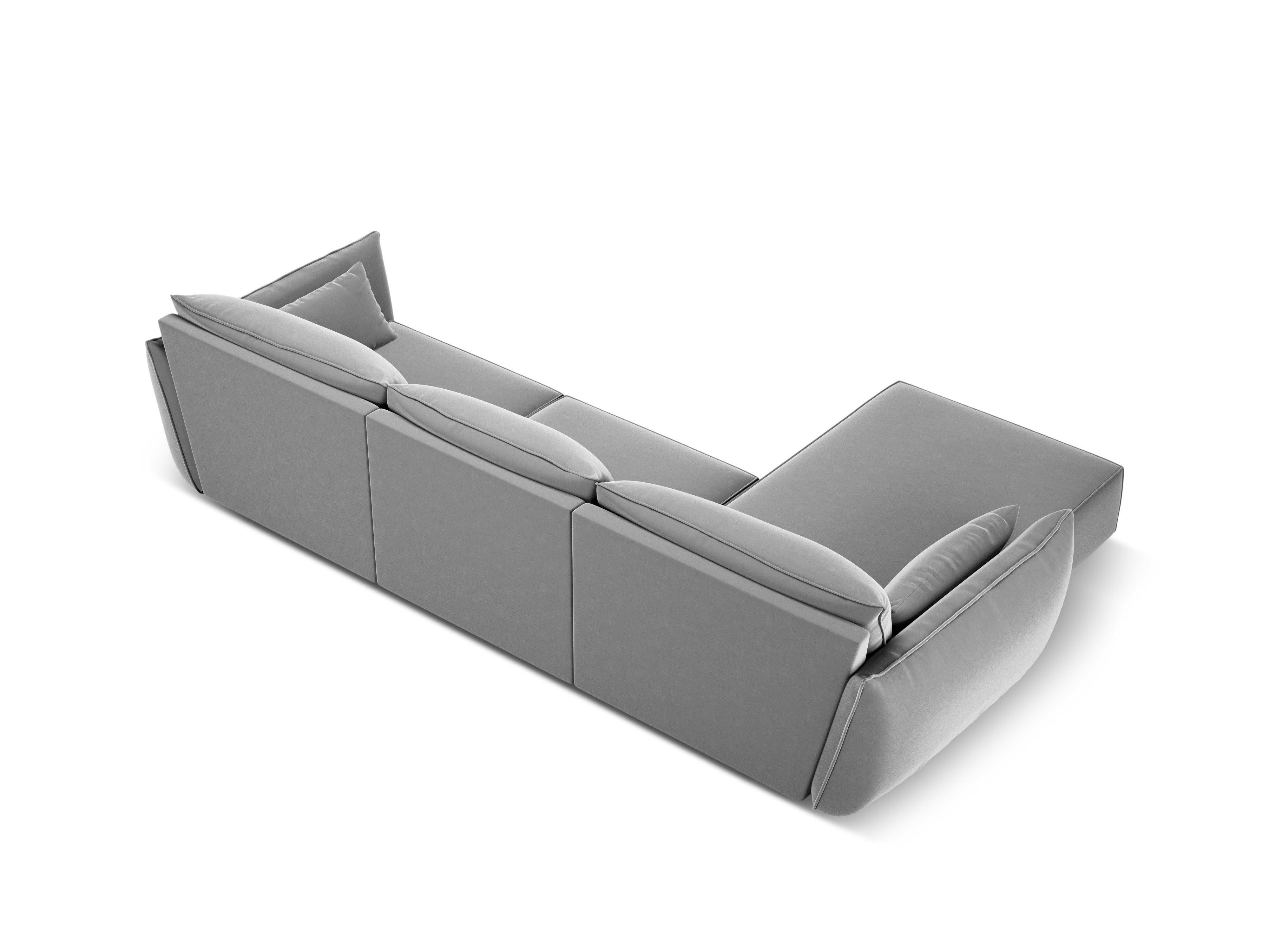 Narożnik aksamitny lewostronny 4-osobowy VANDA szary Mazzini Sofas Eye on Design