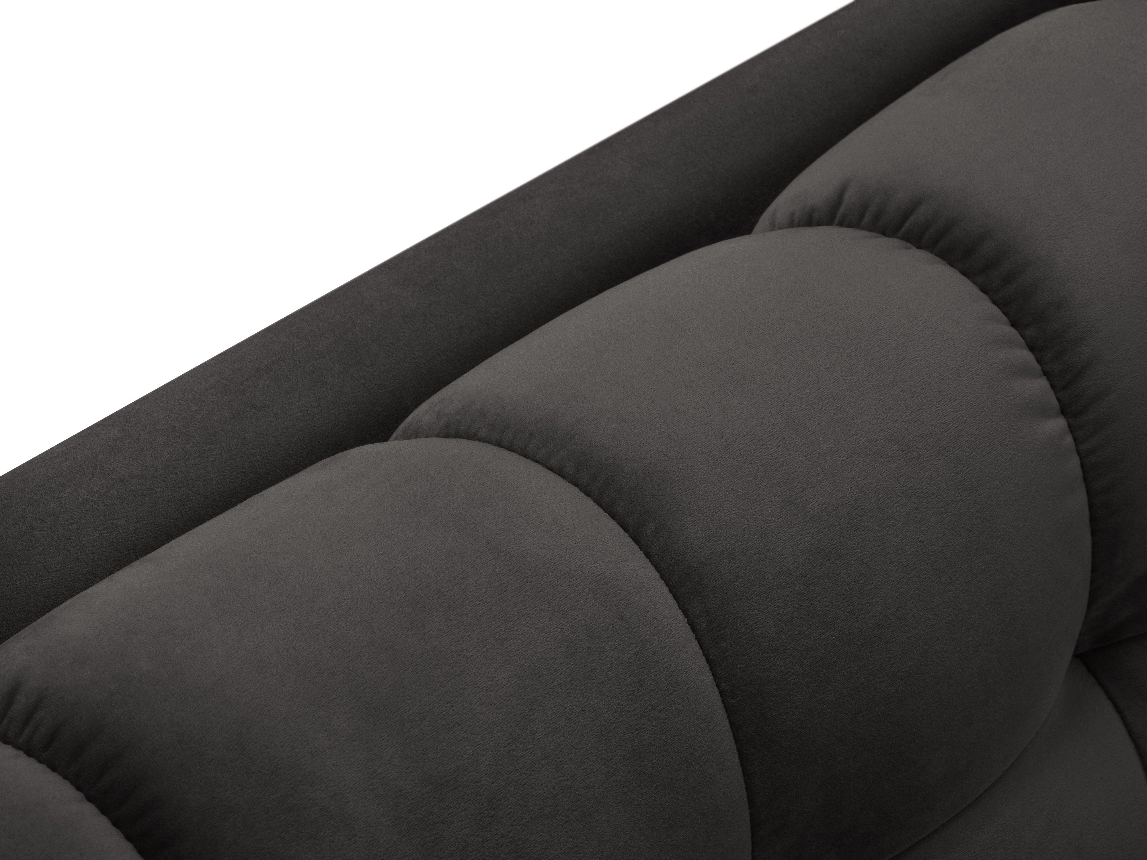 Narożnik aksamitny lewostronny BALI ciemnoszary ze złotą podstawą Cosmopolitan Design Eye on Design