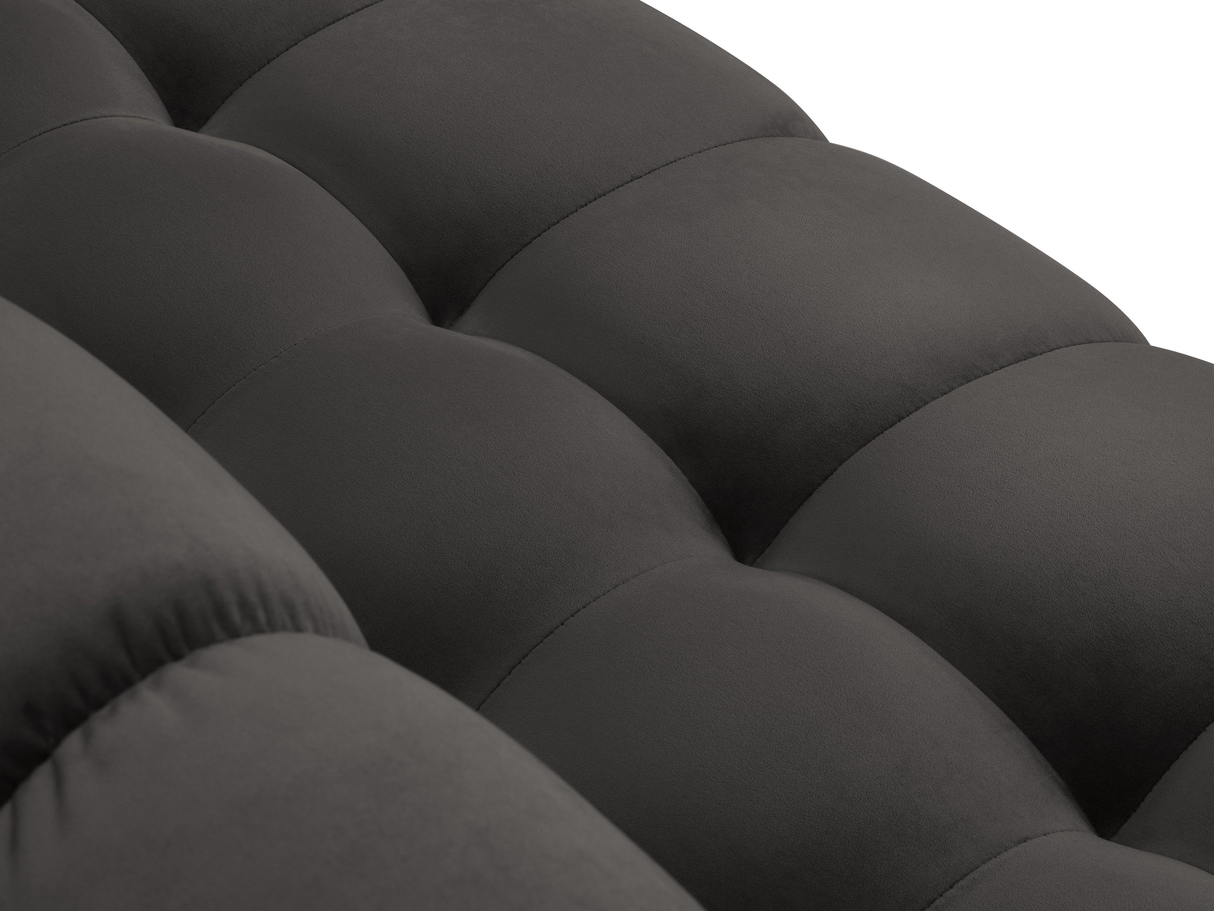 Narożnik aksamitny lewostronny BALI ciemnoszary ze złotą podstawą Cosmopolitan Design Eye on Design