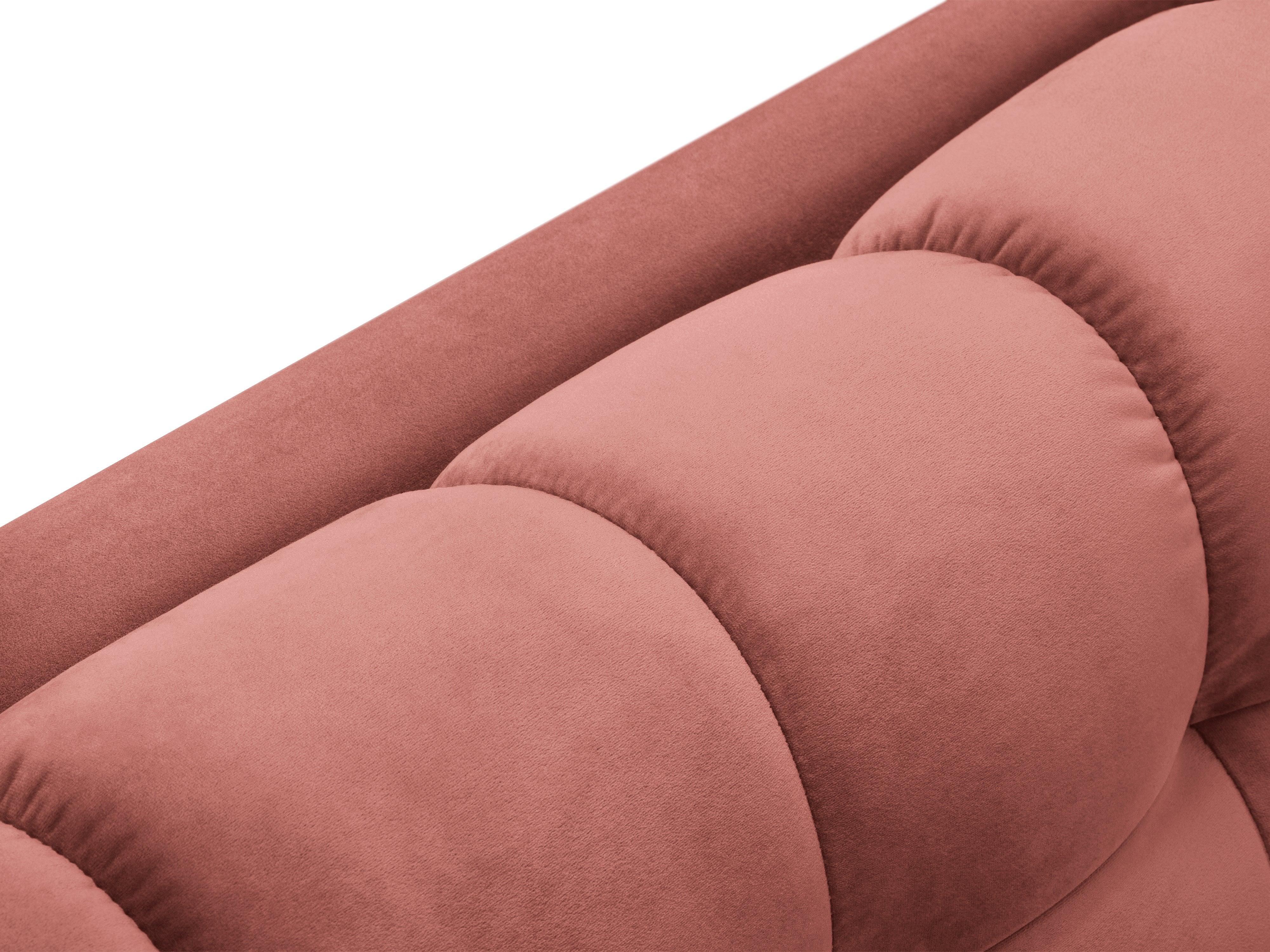 Narożnik aksamitny lewostronny BALI różowy ze złotą podstawą Cosmopolitan Design Eye on Design