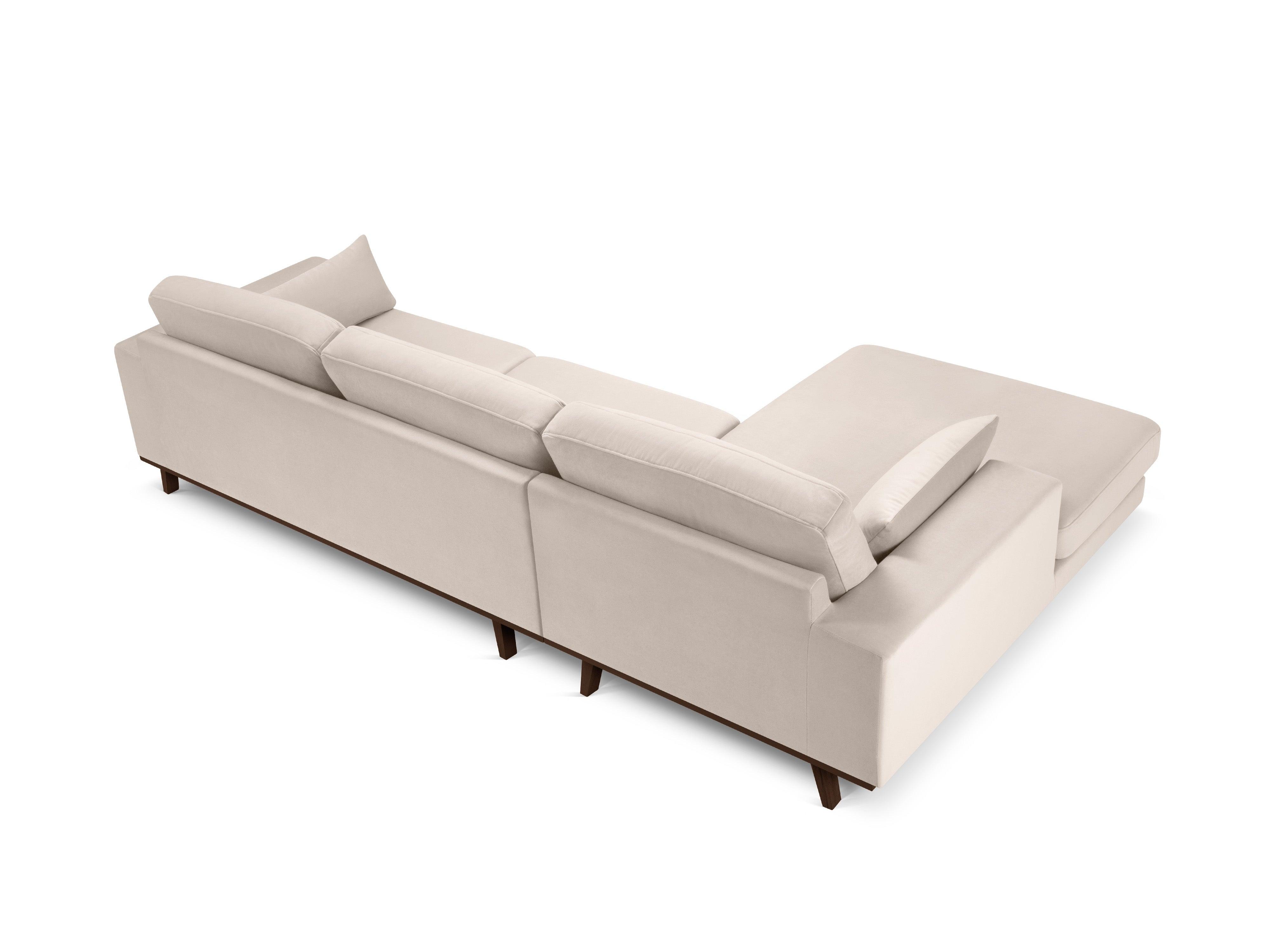 Narożnik aksamitny lewostronny HEBE beżowy Mazzini Sofas Eye on Design