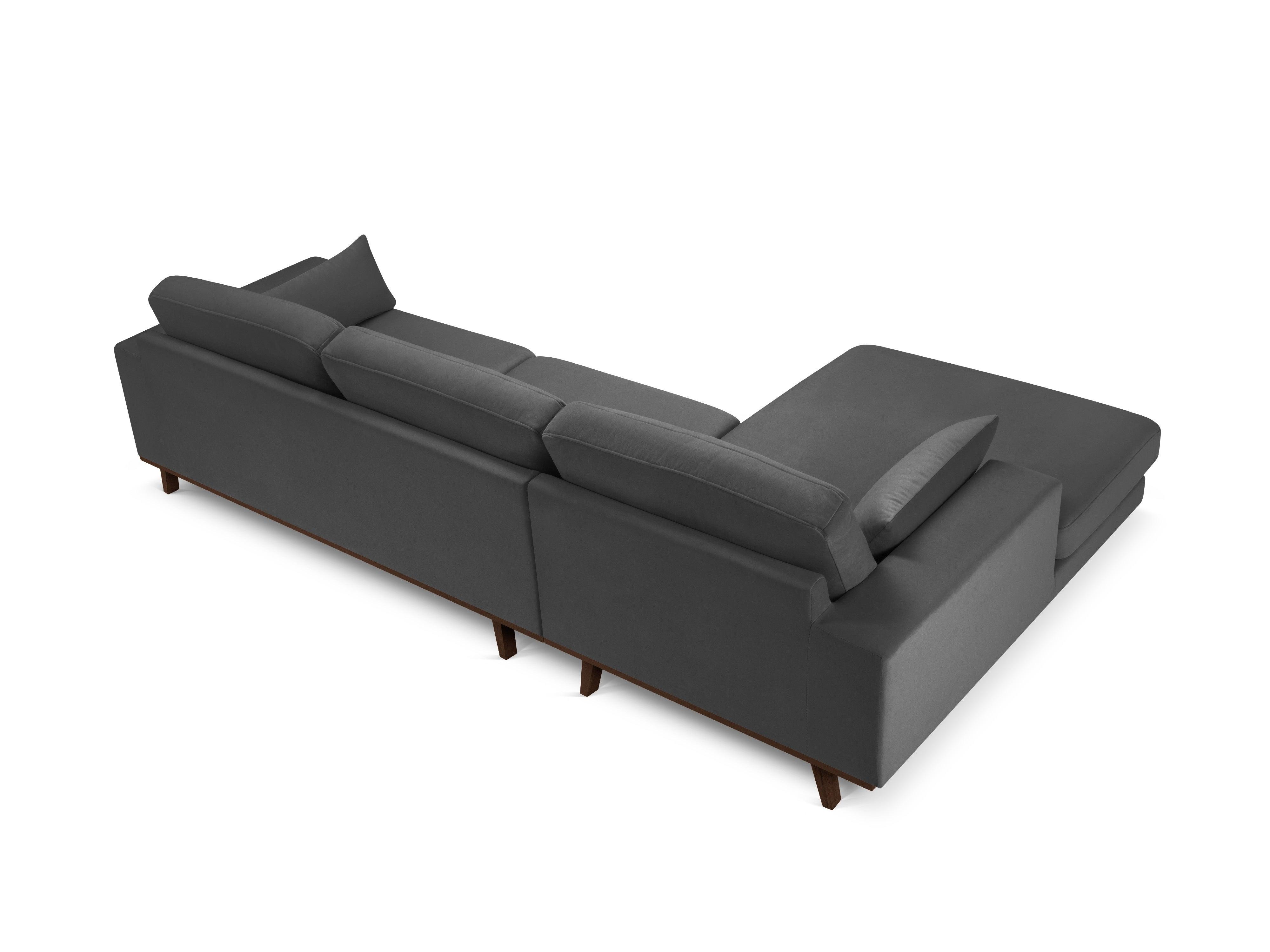 Narożnik aksamitny lewostronny HEBE ciemnoszary Mazzini Sofas Eye on Design