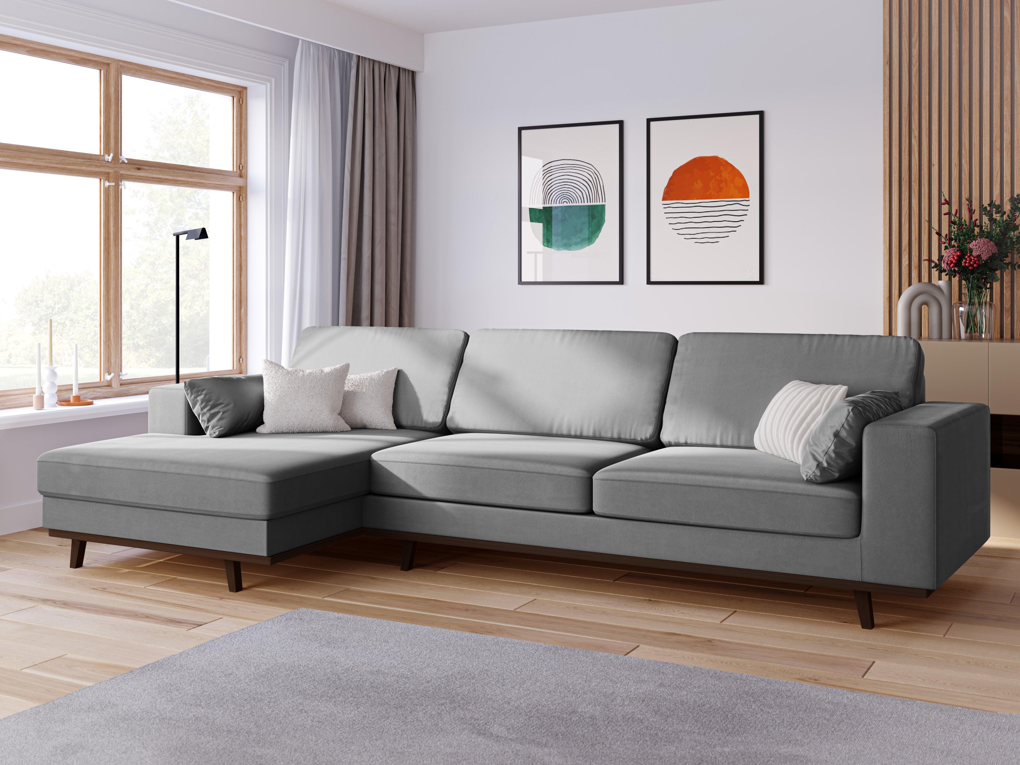 Narożnik aksamitny lewostronny HEBE szary Mazzini Sofas Eye on Design