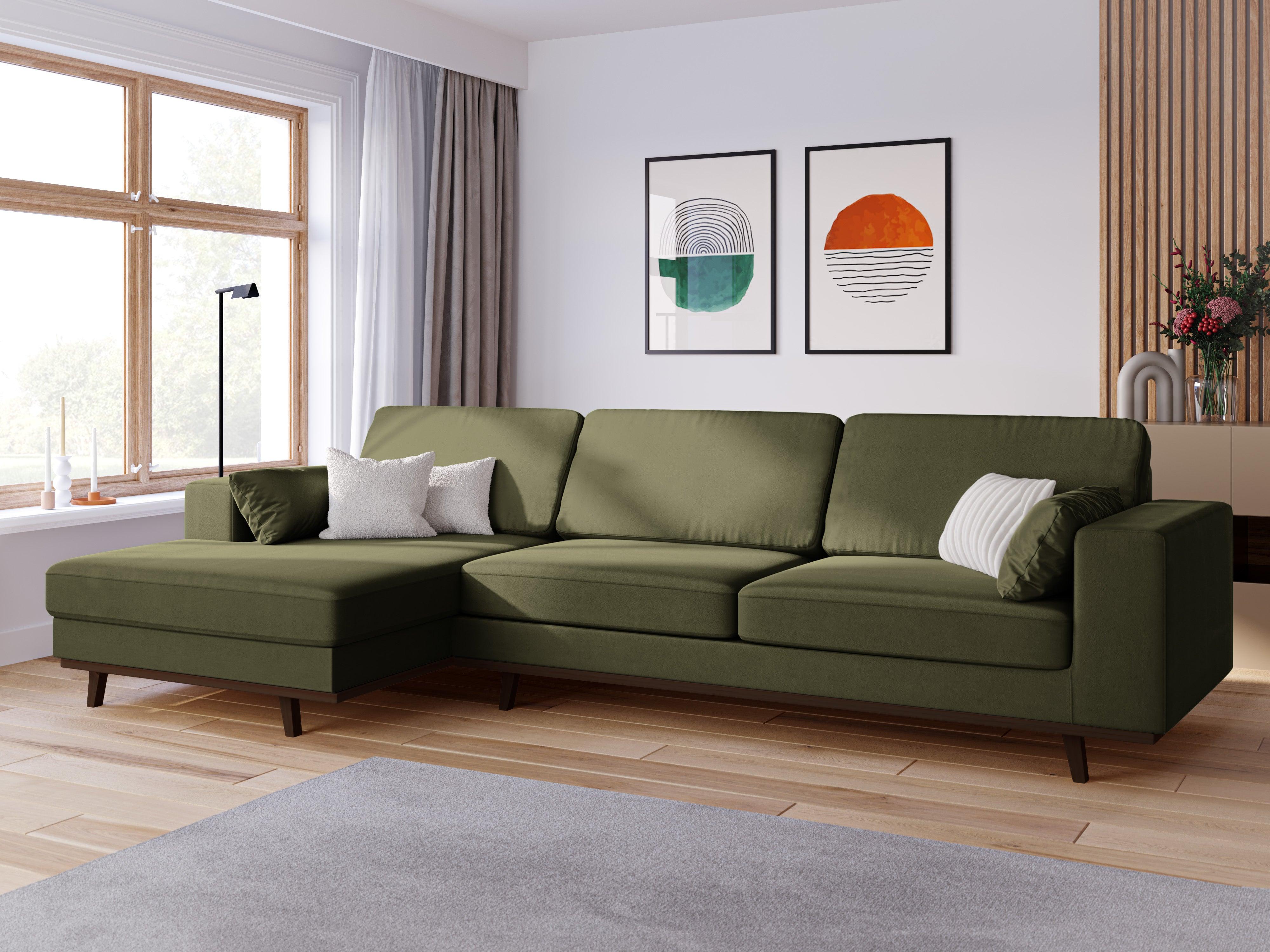 Narożnik aksamitny lewostronny HEBE zielony Mazzini Sofas Eye on Design