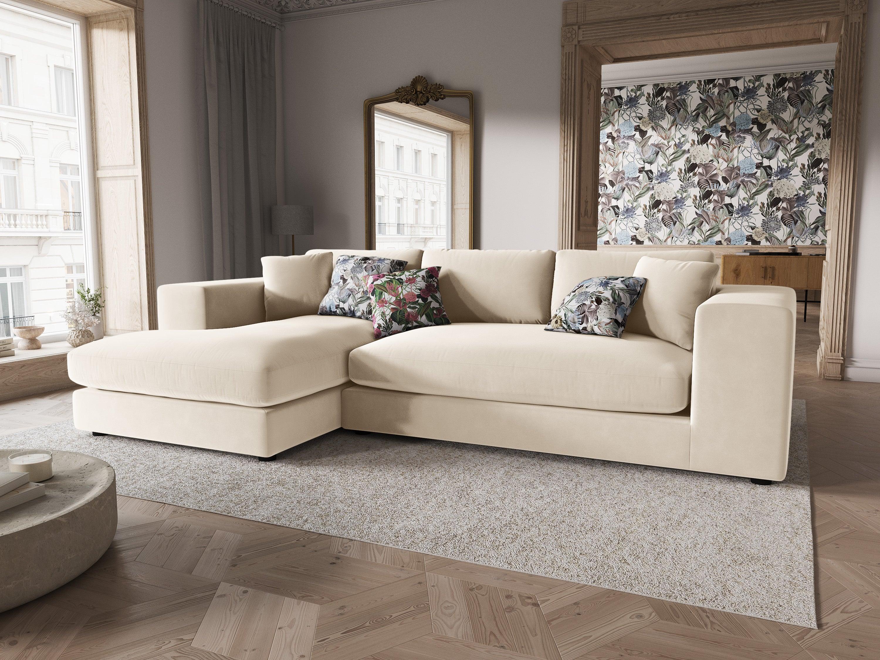 Narożnik aksamitny lewostronny TENDANCE beżowy CXL by Christian Lacroix Eye on Design