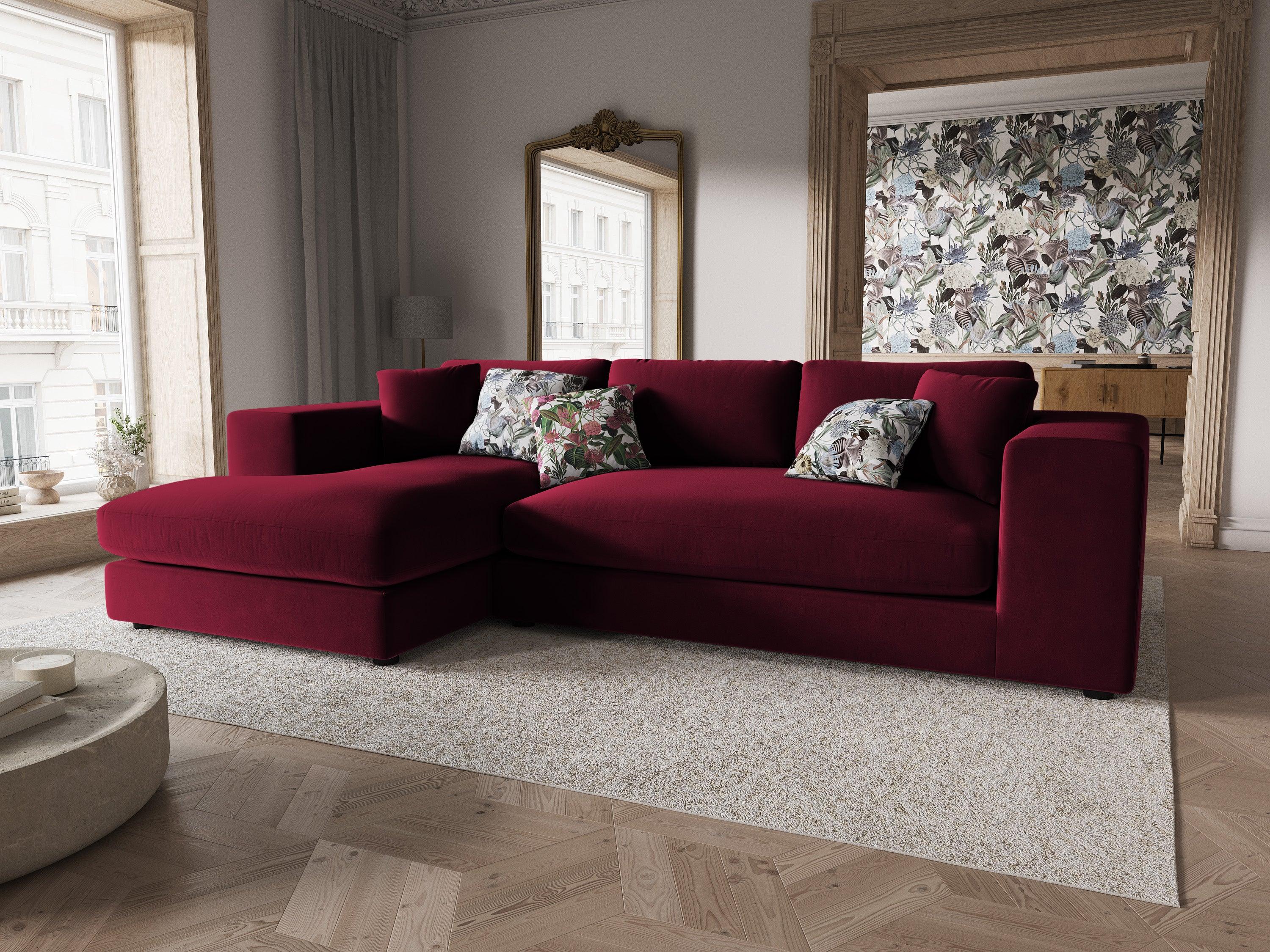 Narożnik aksamitny lewostronny TENDANCE bordowy CXL by Christian Lacroix Eye on Design