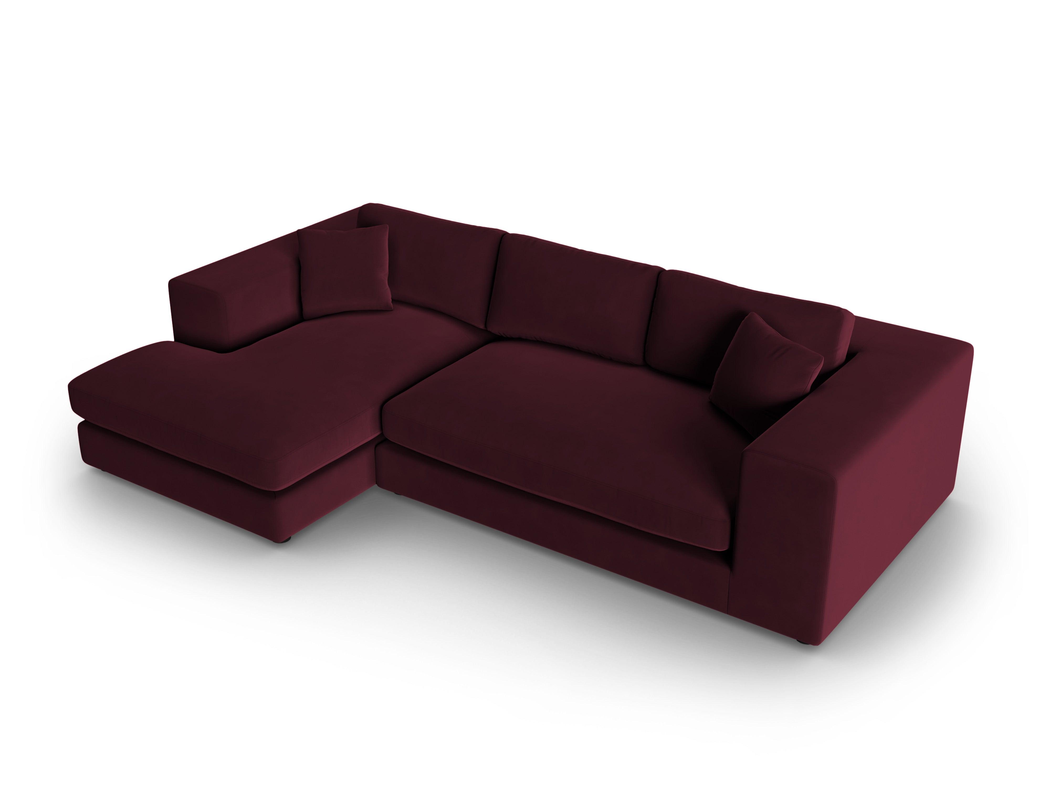 Narożnik aksamitny lewostronny TENDANCE burgundowy CXL by Christian Lacroix Eye on Design