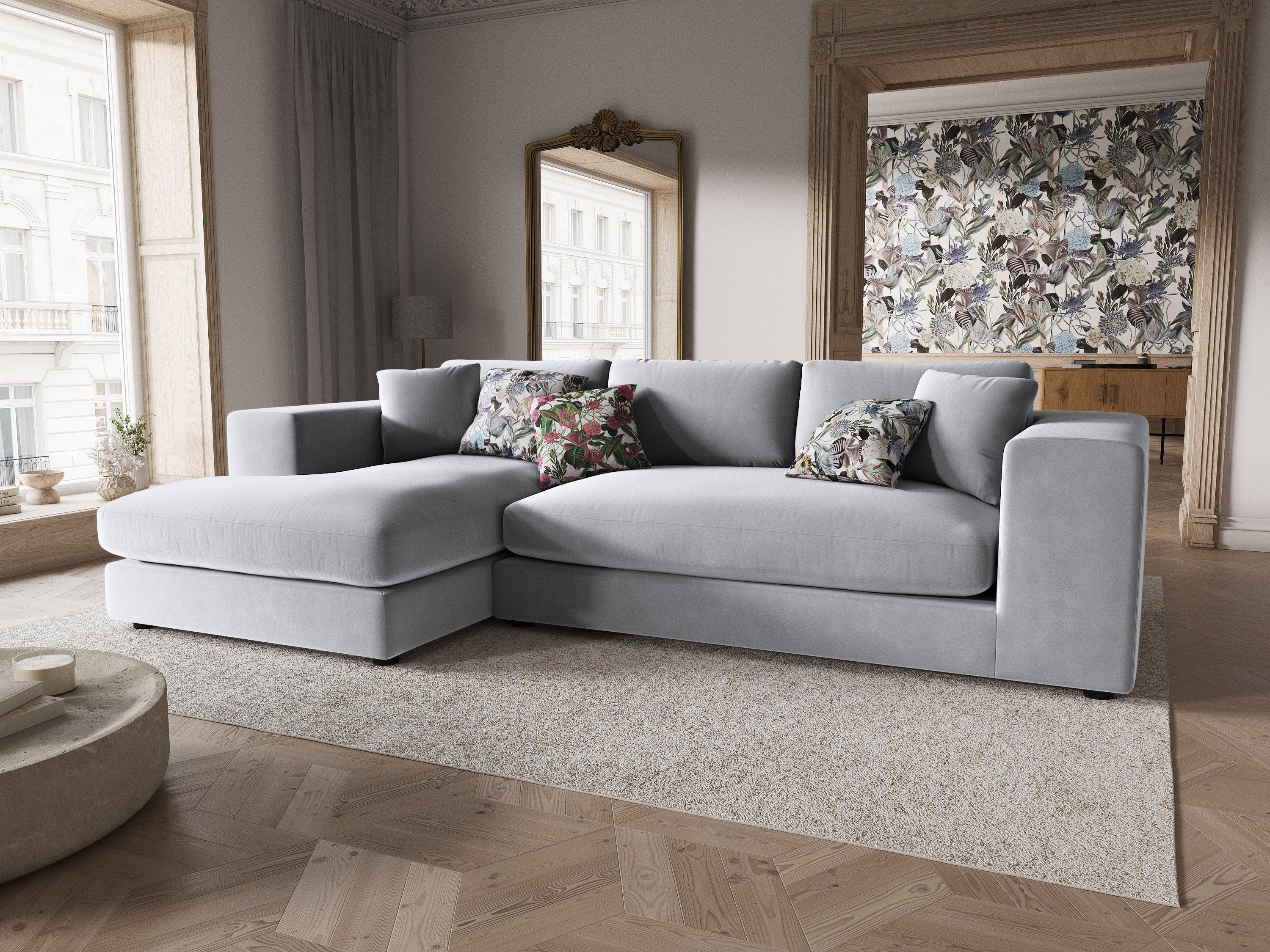 Narożnik aksamitny lewostronny TENDANCE jasnoszary CXL by Christian Lacroix Eye on Design