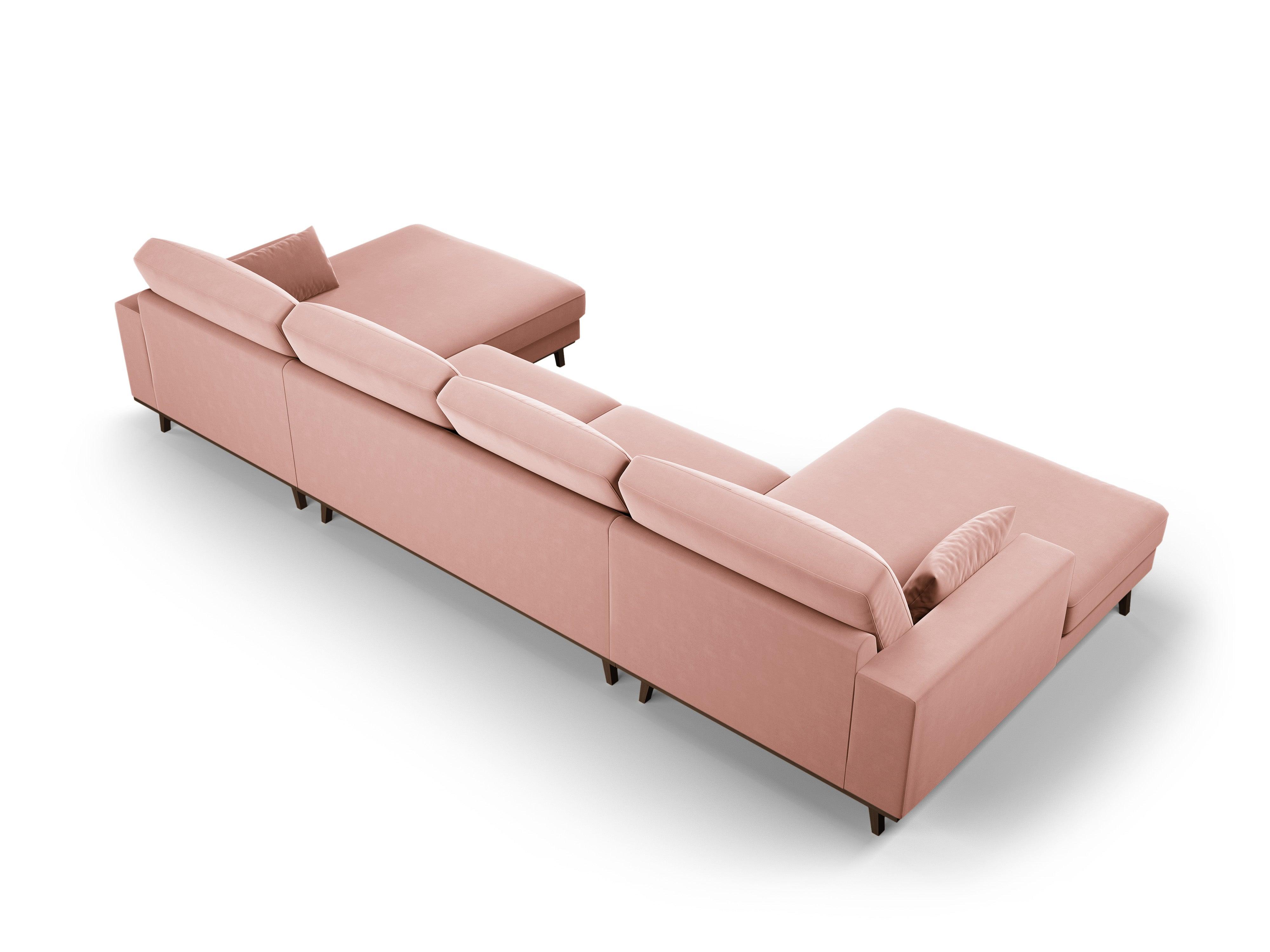 Narożnik aksamitny panoramiczny HEBE różowy Mazzini Sofas Eye on Design