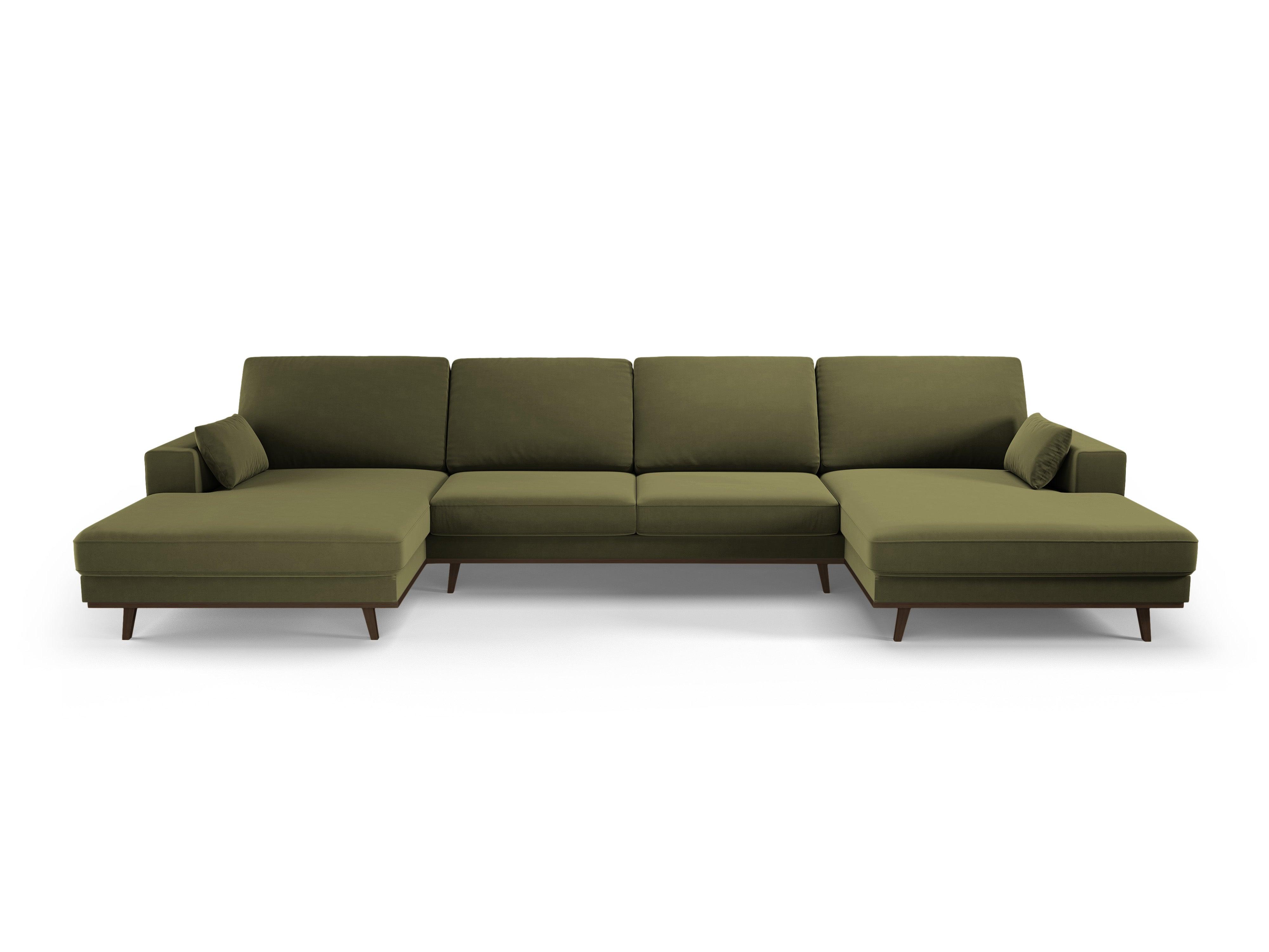 Narożnik aksamitny panoramiczny HEBE zielony Mazzini Sofas Eye on Design