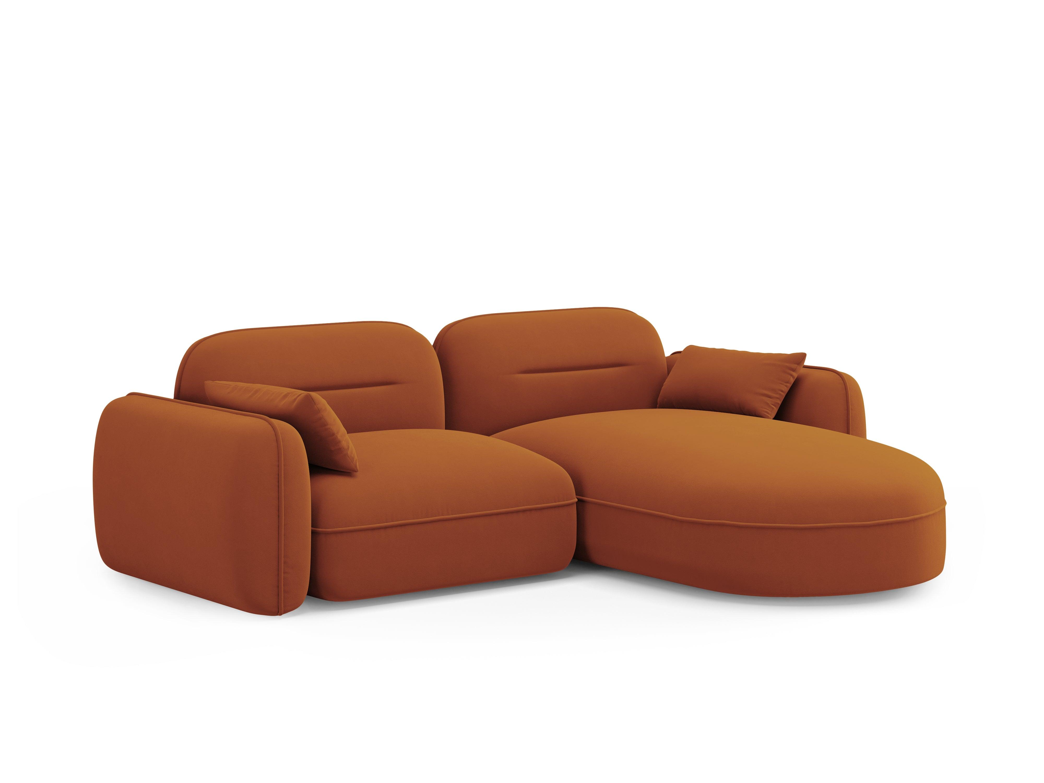 Narożnik modułowy aksamitny prawostronny 3-osobowy SYDNEY terracotta Cosmopolitan Design Eye on Design