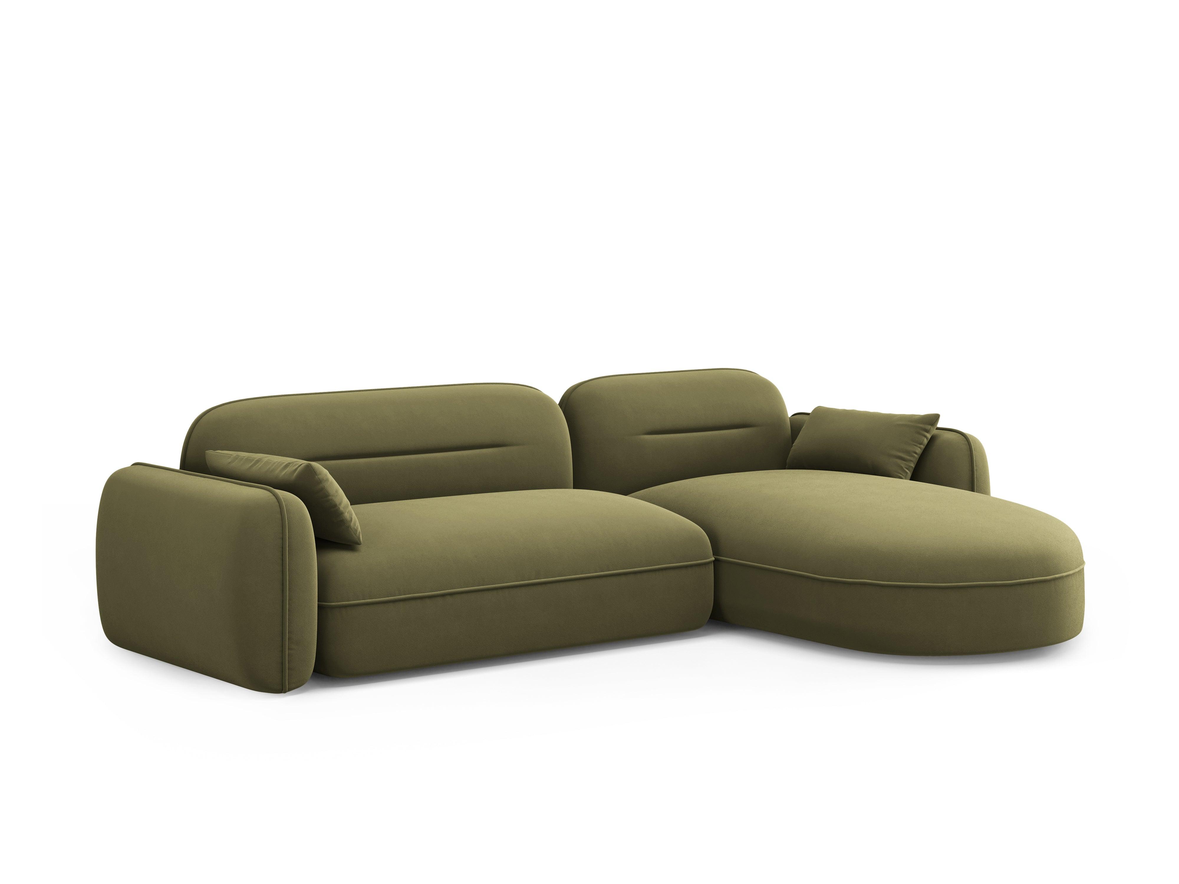 Narożnik modułowy aksamitny prawostronny 3,5-osobowy SYDNEY jasnozielony Cosmopolitan Design Eye on Design