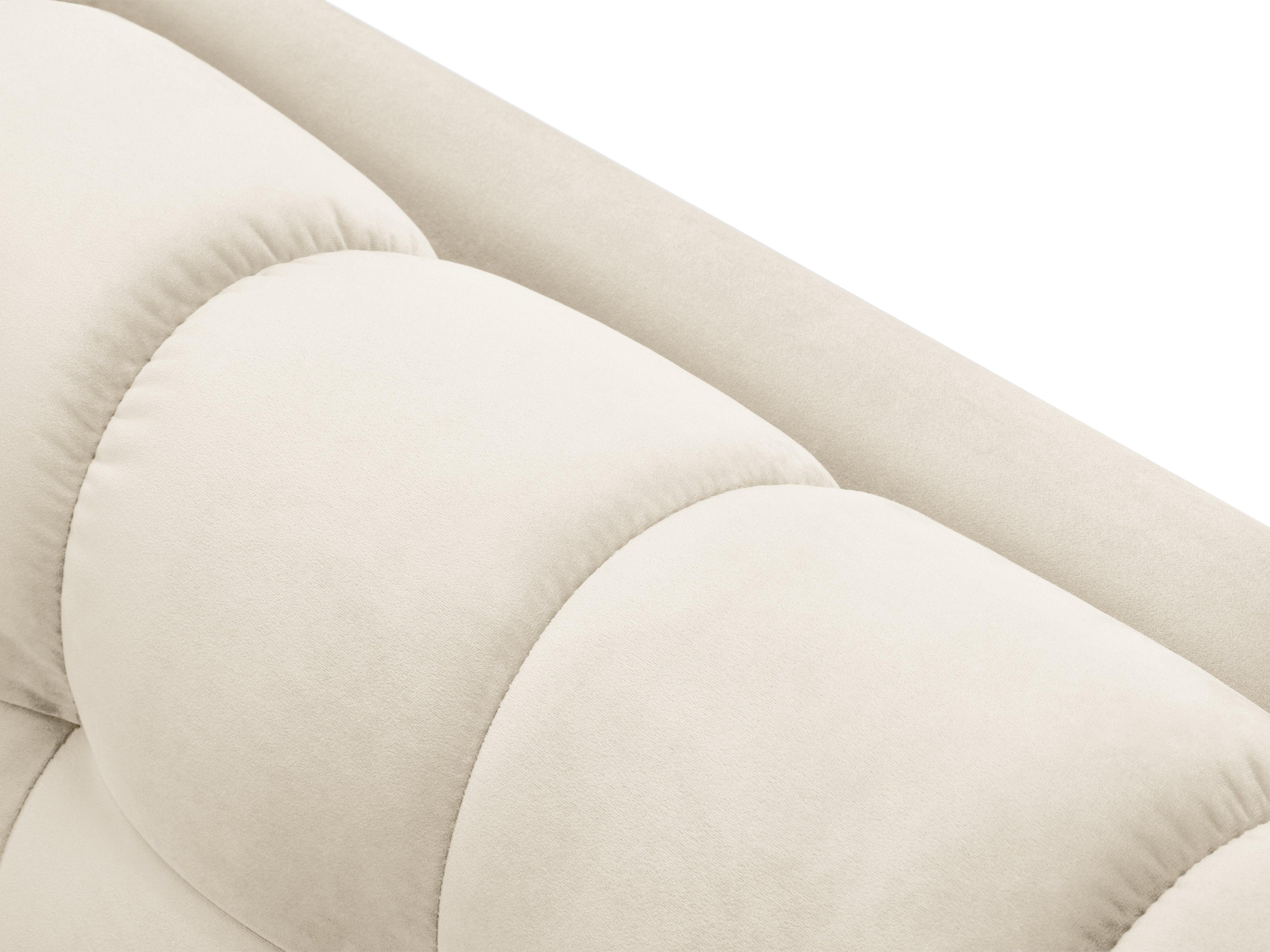 Narożnik aksamitny prawostronny BALI jasnobeżowy ze złotą podstawą Cosmopolitan Design Eye on Design