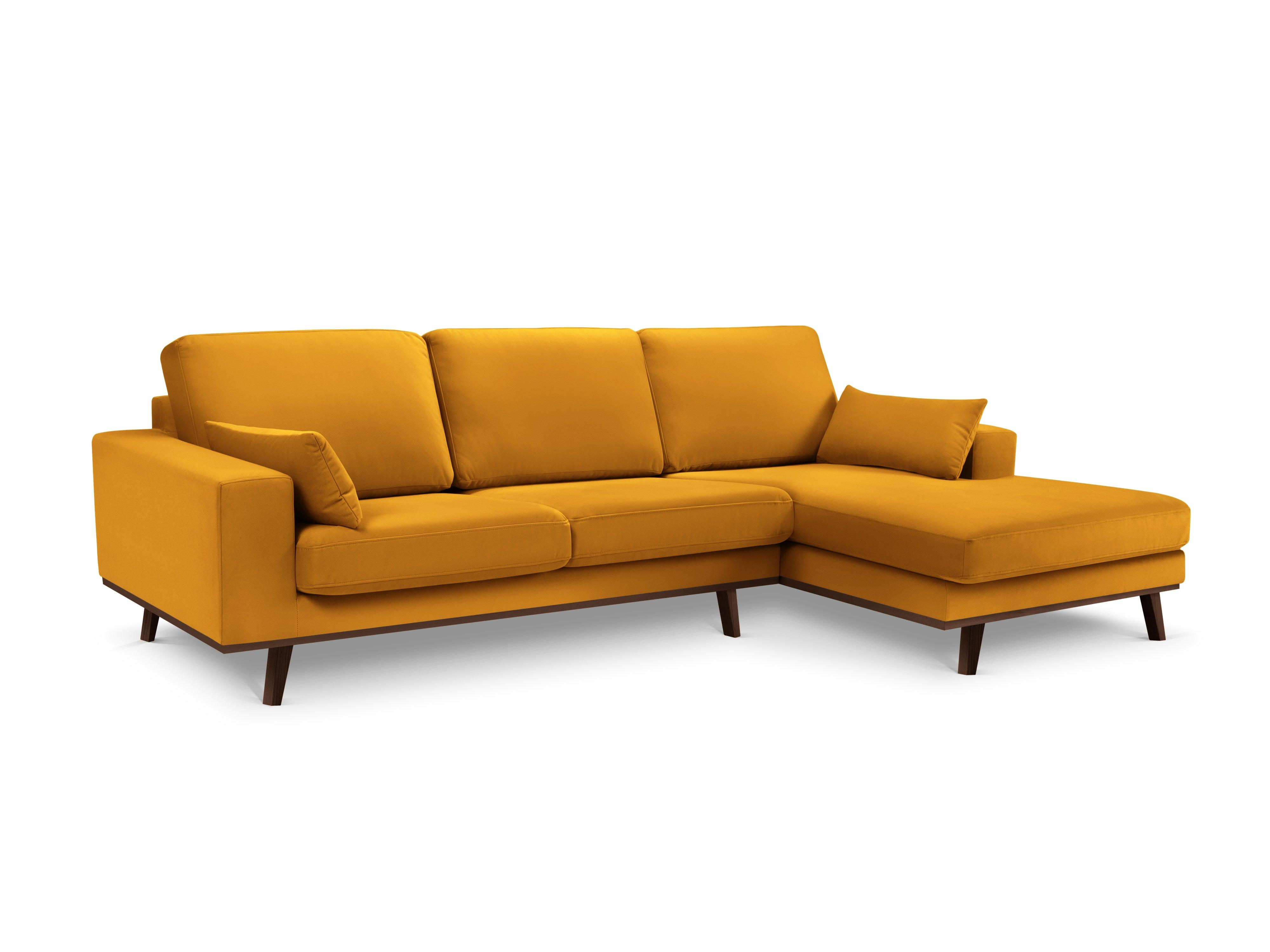 Narożnik aksamitny prawostronny HEBE żółty Mazzini Sofas Eye on Design