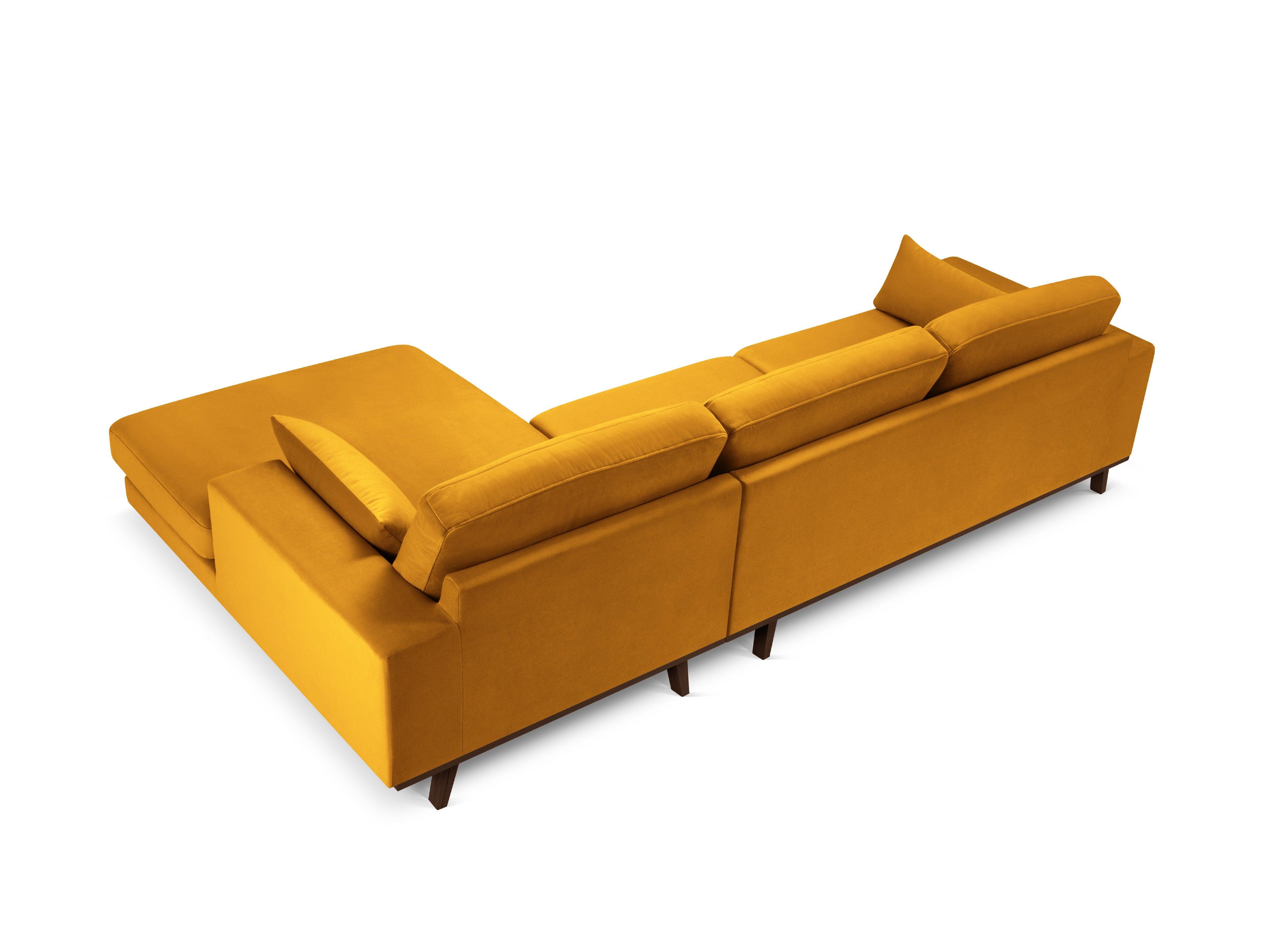 Narożnik aksamitny prawostronny HEBE żółty Mazzini Sofas Eye on Design
