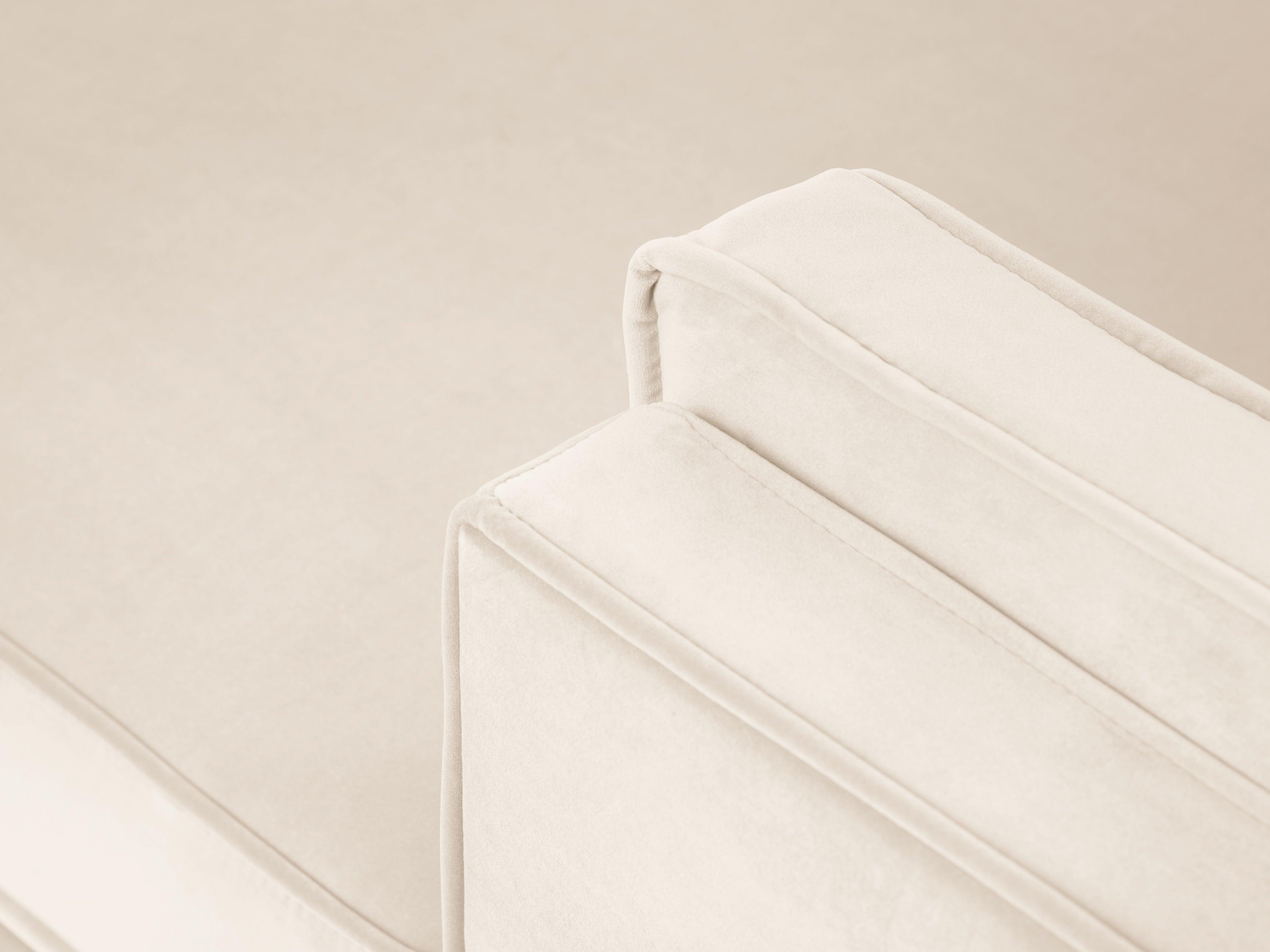 Narożnik aksamitny prawostronny LUIS beżowy ze złotą podstawą Milo Casa Eye on Design