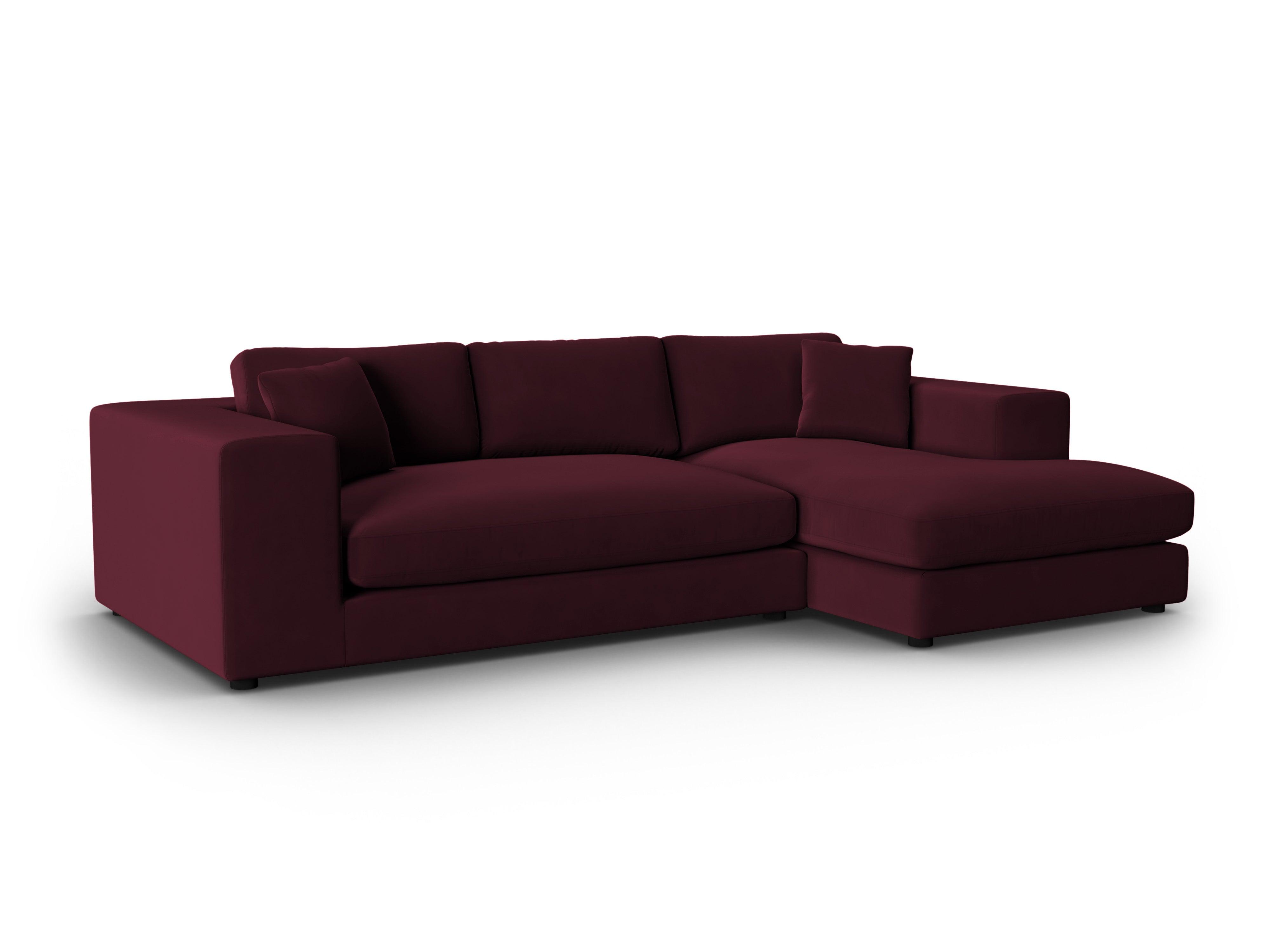 Narożnik aksamitny prawostronny TENDANCE burgundowy CXL by Christian Lacroix Eye on Design