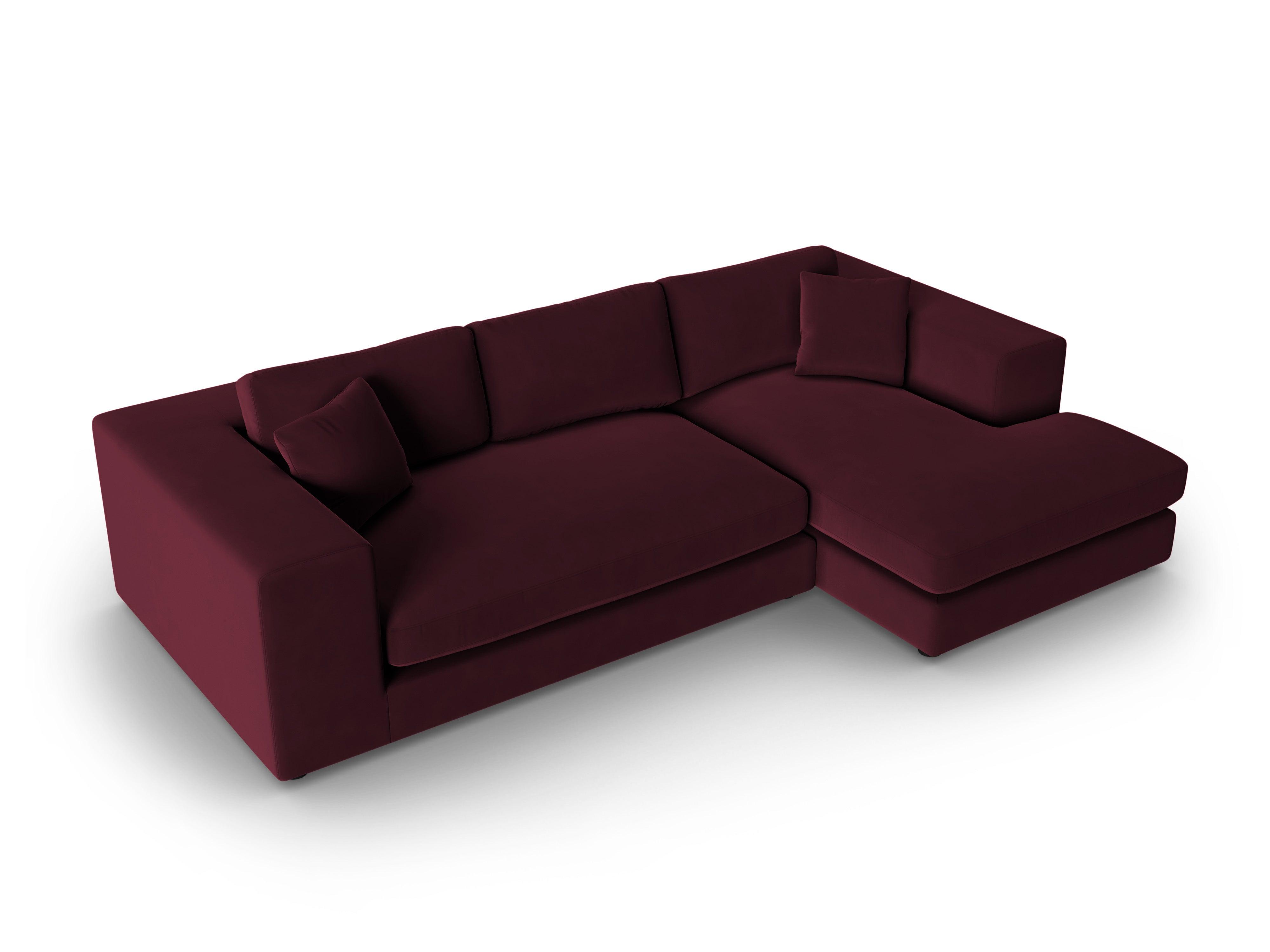 Narożnik aksamitny prawostronny TENDANCE burgundowy CXL by Christian Lacroix Eye on Design