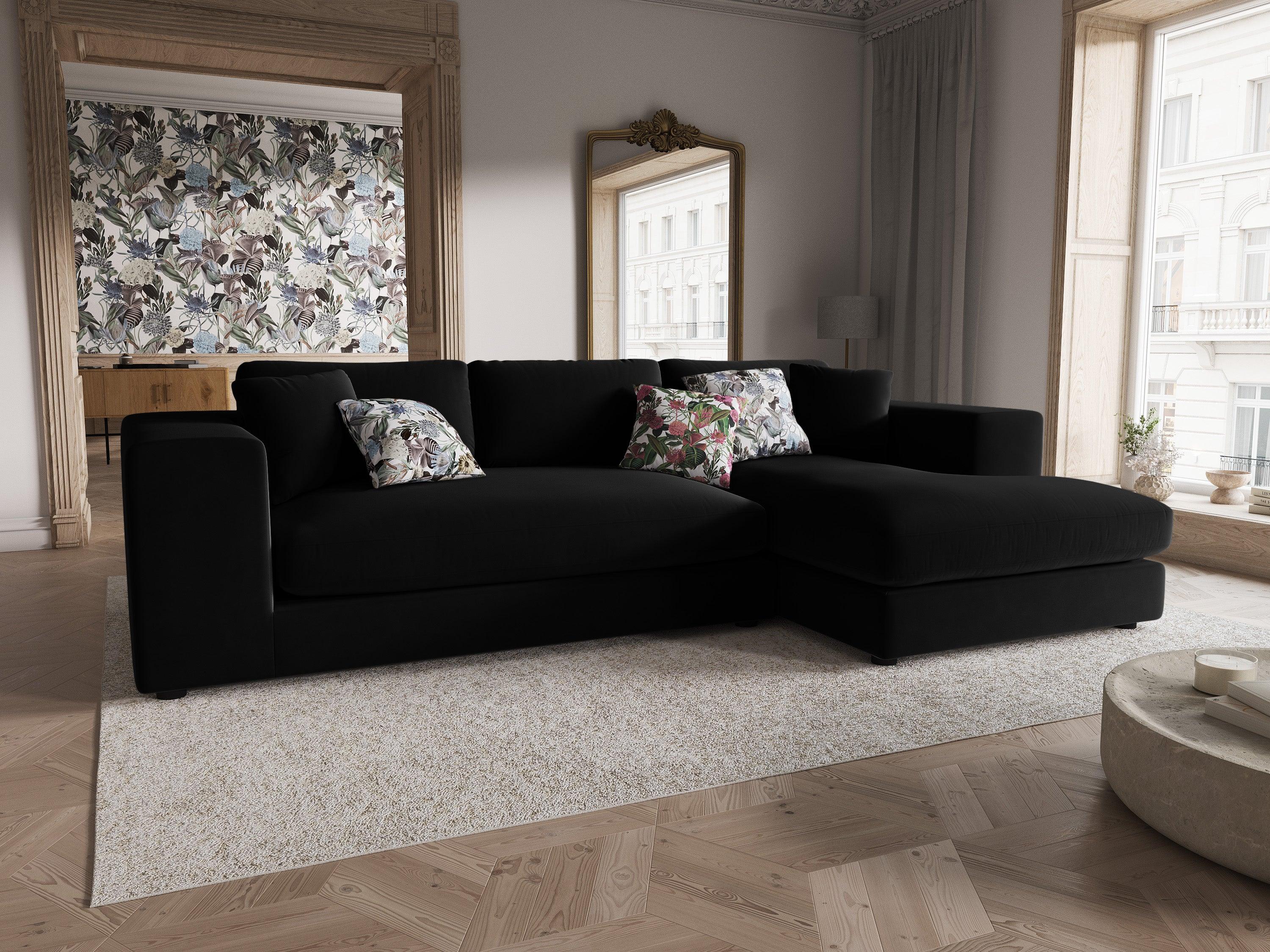 Narożnik aksamitny prawostronny TENDANCE czarny CXL by Christian Lacroix Eye on Design