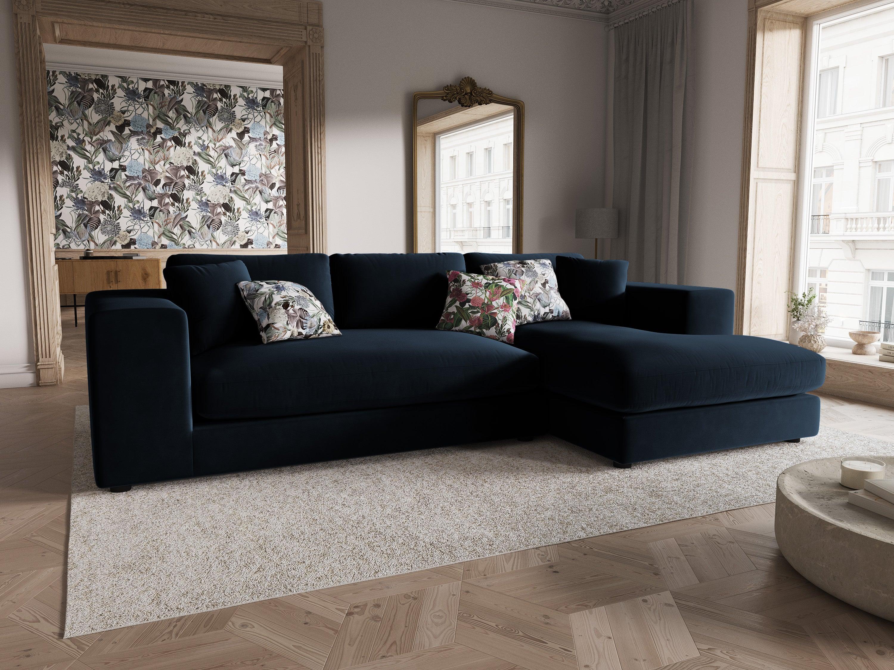 Narożnik aksamitny prawostronny TENDANCE granatowy CXL by Christian Lacroix Eye on Design