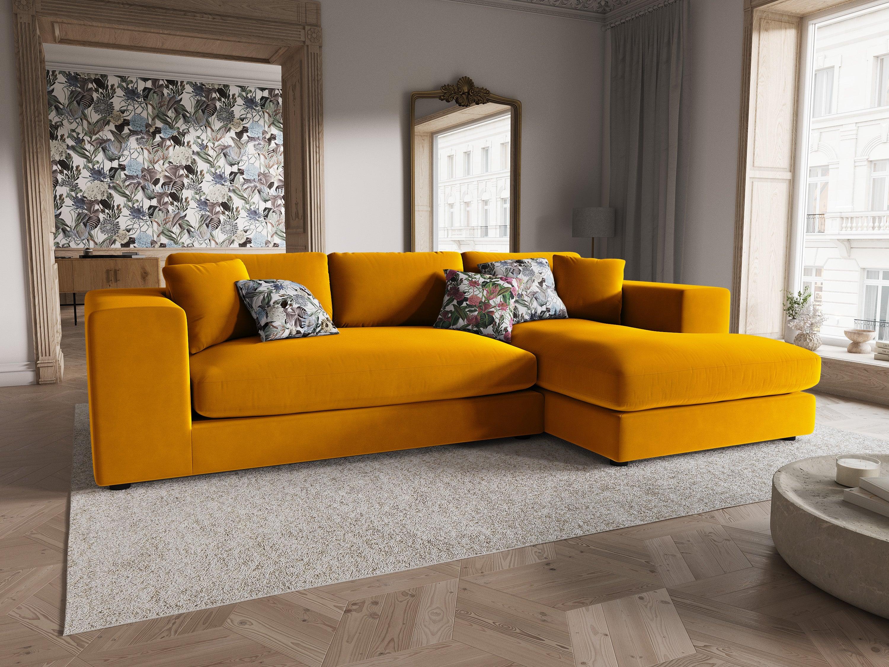 Narożnik aksamitny prawostronny TENDANCE musztardowy CXL by Christian Lacroix Eye on Design