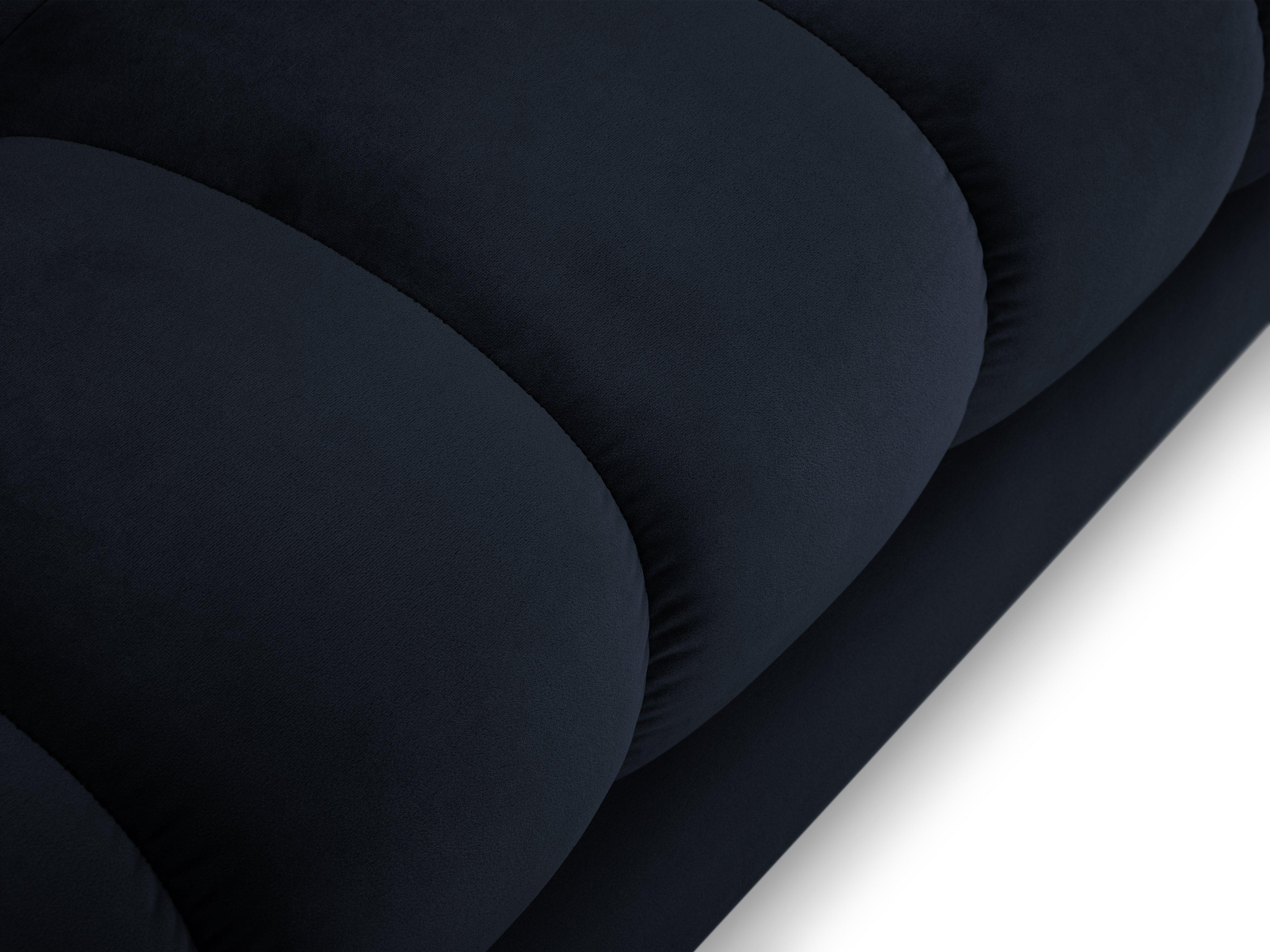 Narożnik aksamitny w kształcie U BALI ciemnoniebieski z czarną podstawą Cosmopolitan Design Eye on Design