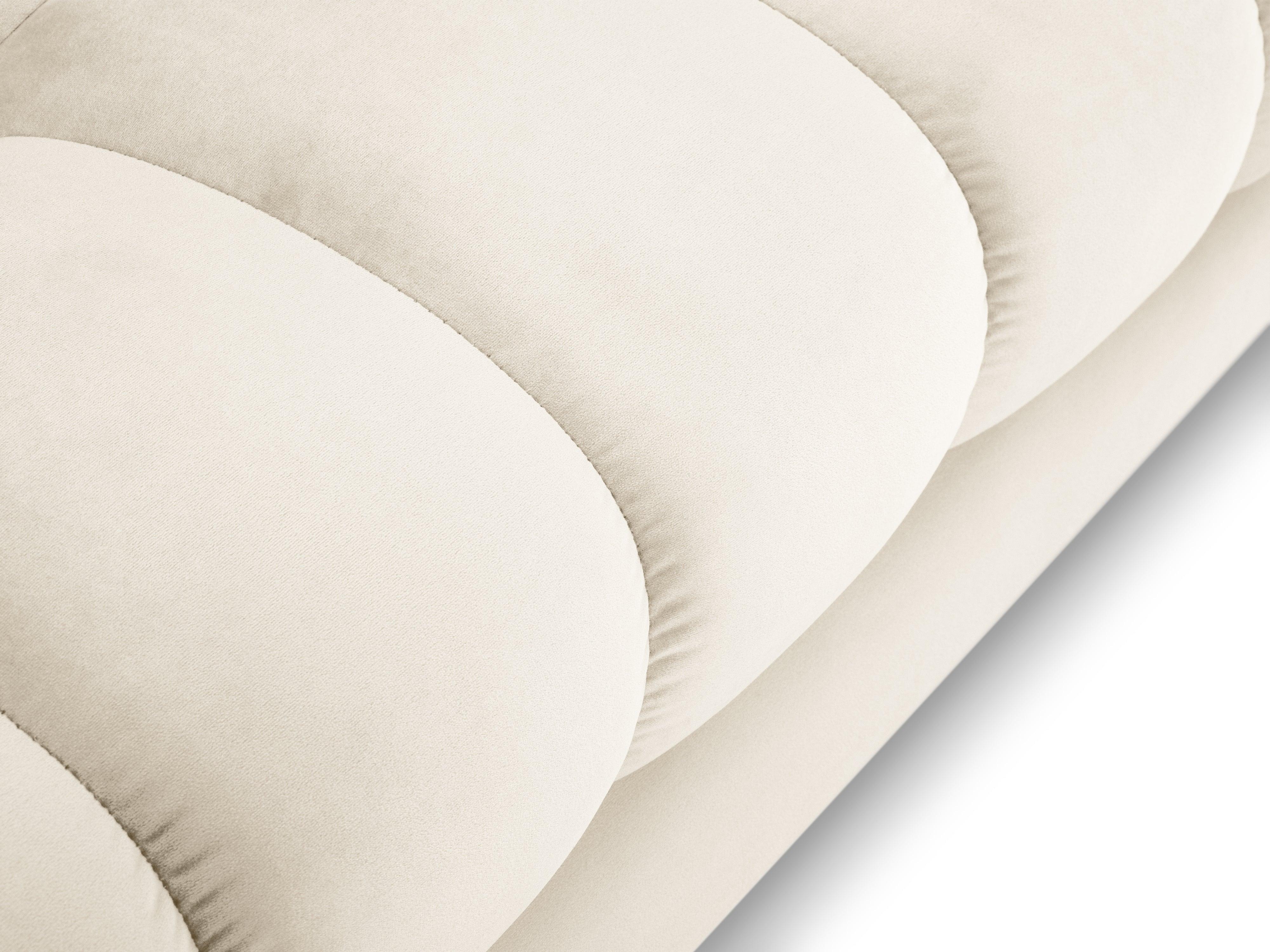 Narożnik aksamitny w kształcie U BALI jasnobeżowy z czarną podstawą Cosmopolitan Design Eye on Design