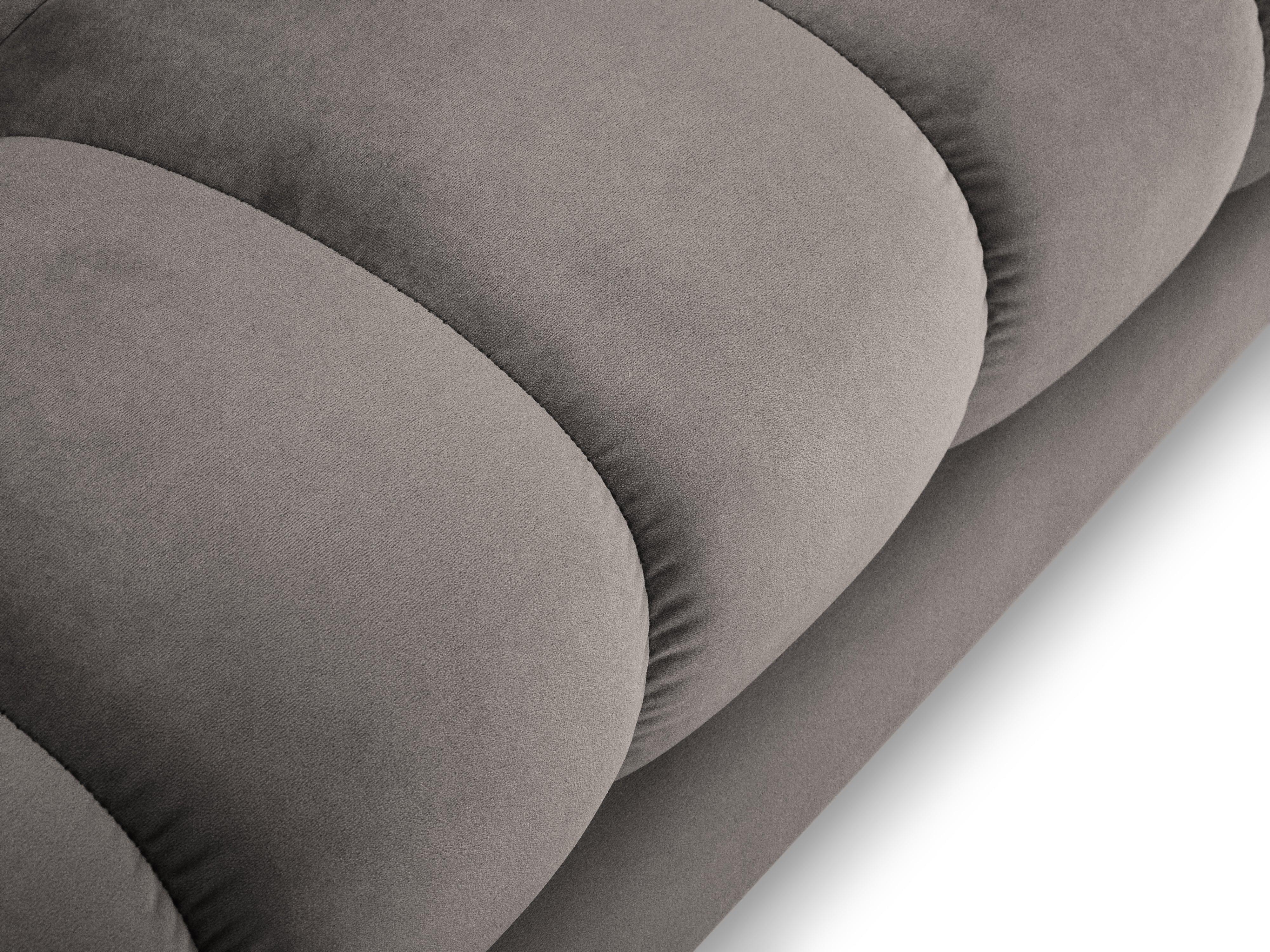 Narożnik aksamitny w kształcie U BALI jasnoszary ze złotą podstawą Cosmopolitan Design Eye on Design