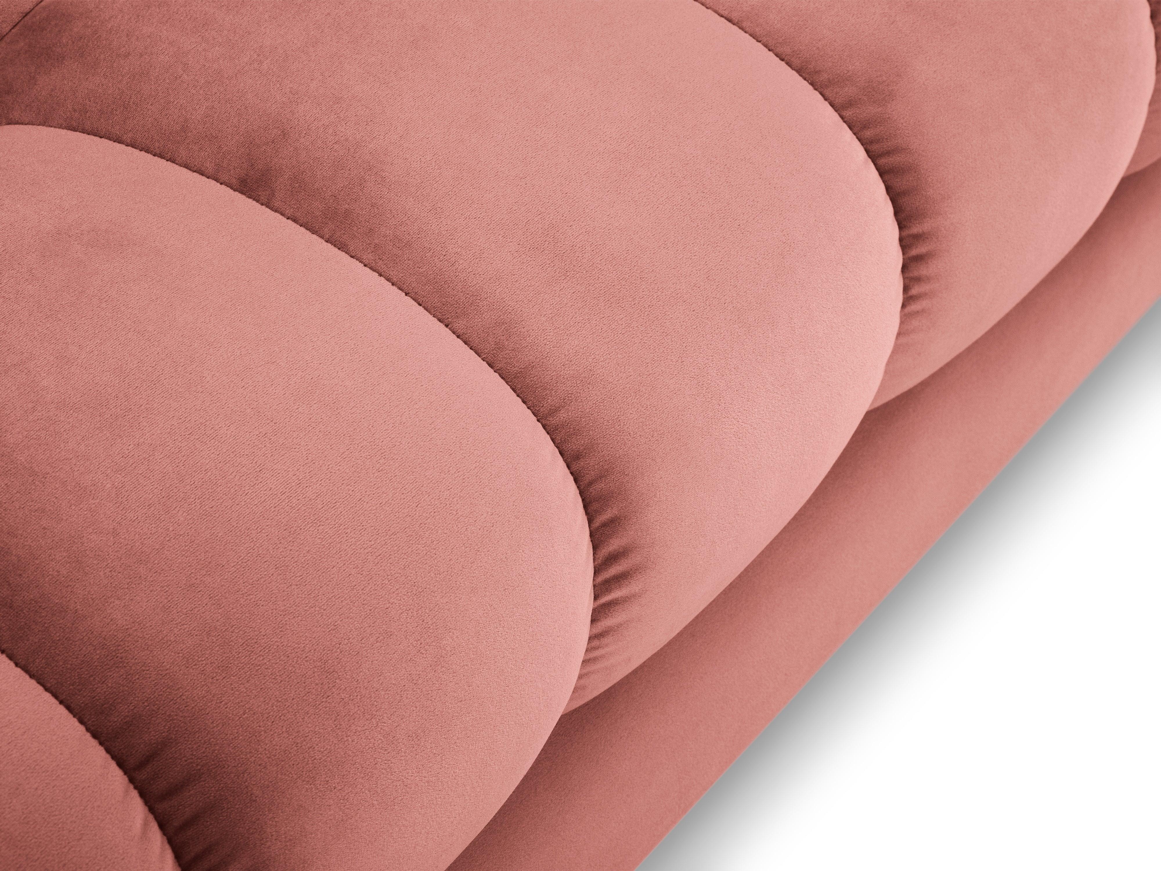 Narożnik aksamitny w kształcie U BALI różowy z czarną podstawą Cosmopolitan Design Eye on Design