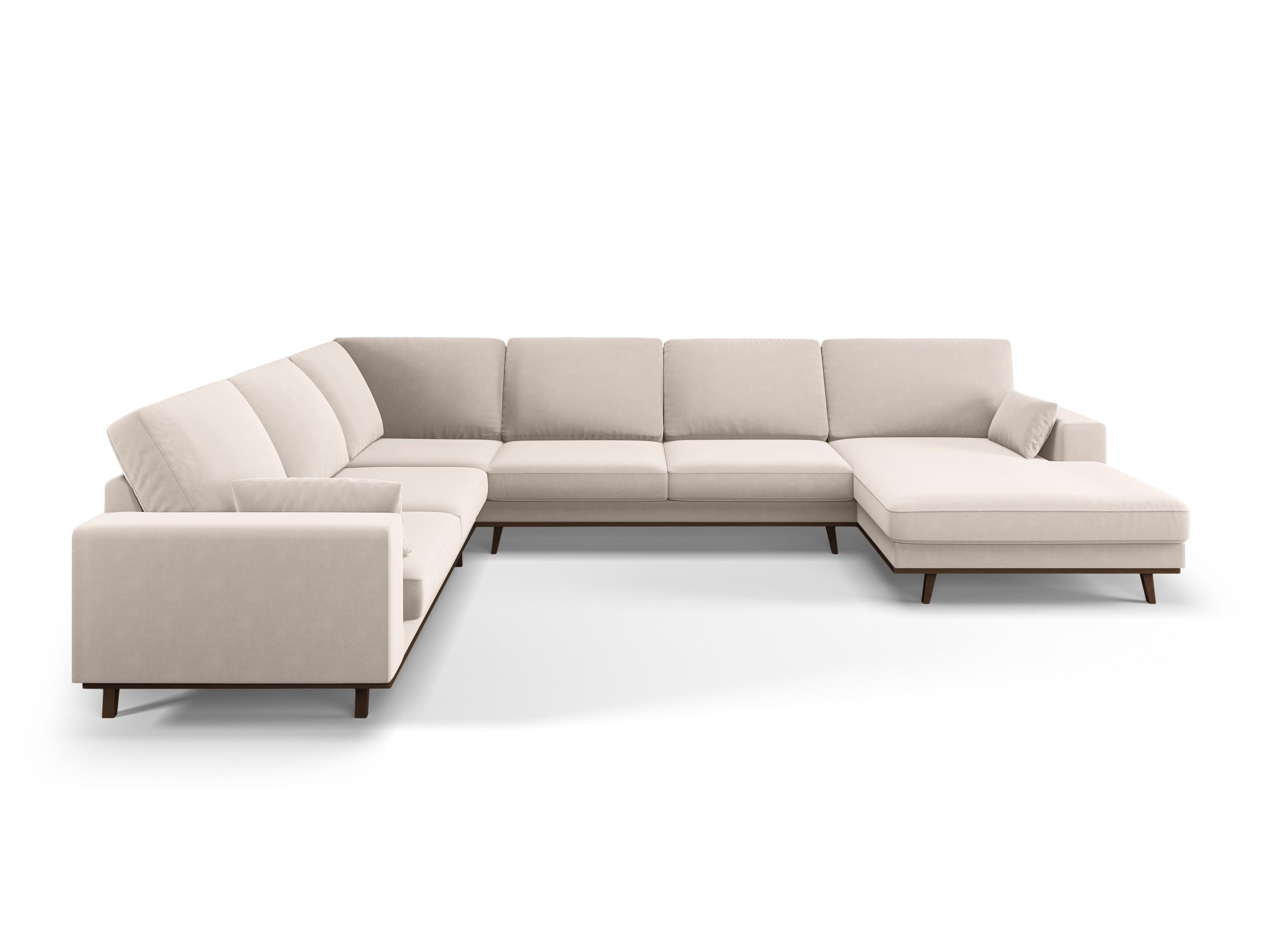 Narożnik lewostronny aksamitny panoramiczny HEBE beżowy Mazzini Sofas Eye on Design