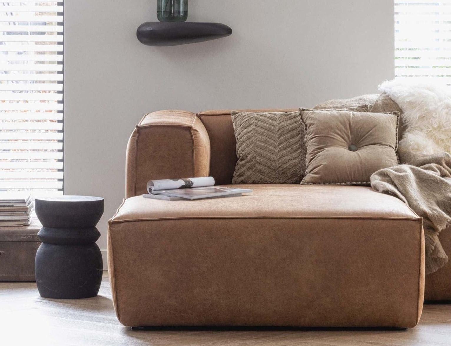 Narożnik lewostronny BEAN koniakowa ekoskóra Woood Eye on Design