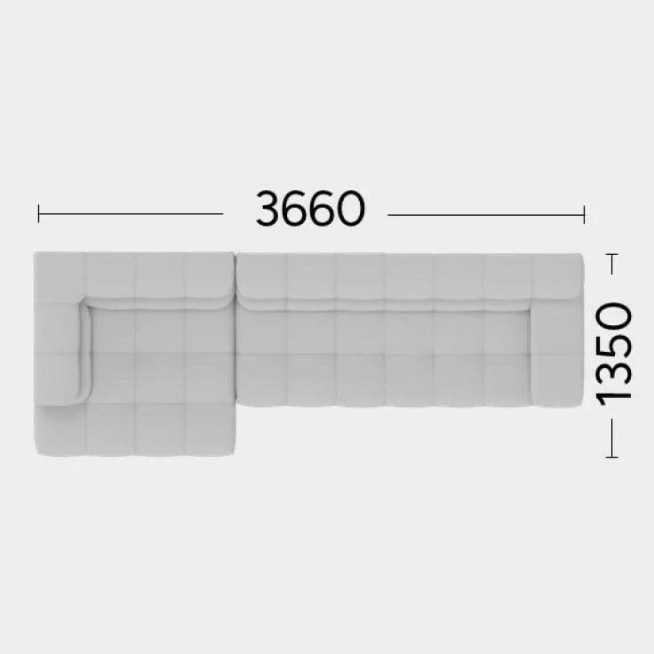 Narożnik lewostronny CHLOE Rosanero 366x135 cm Grupa 0 Eye on Design