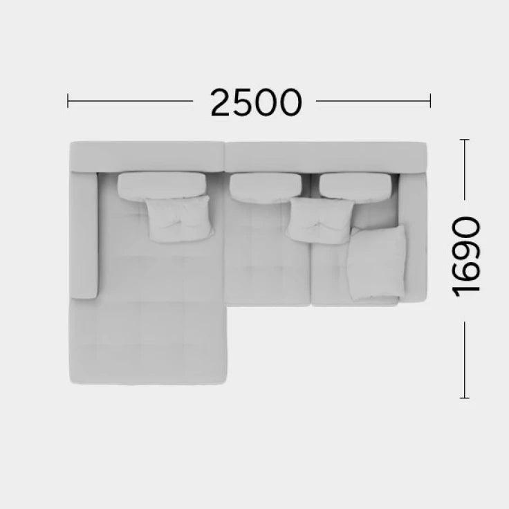 Narożnik lewostronny FLABBY Rosanero 250x169 cm Grupa 0 Eye on Design