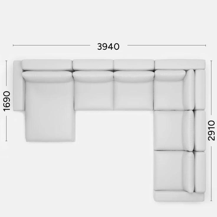 Narożnik lewostronny LENA Rosanero 394x291x169 cm Grupa 0 Eye on Design