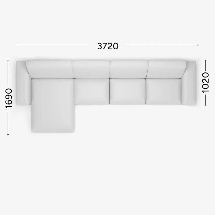 Narożnik lewostronny MOOD Rosanero 372x169x102 cm Grupa 0 Eye on Design