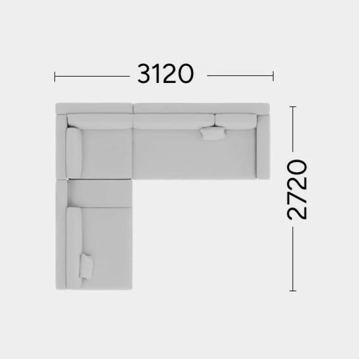 Narożnik lewostronny MYSTIC Rosanero 312x272 cm Grupa 0 Eye on Design